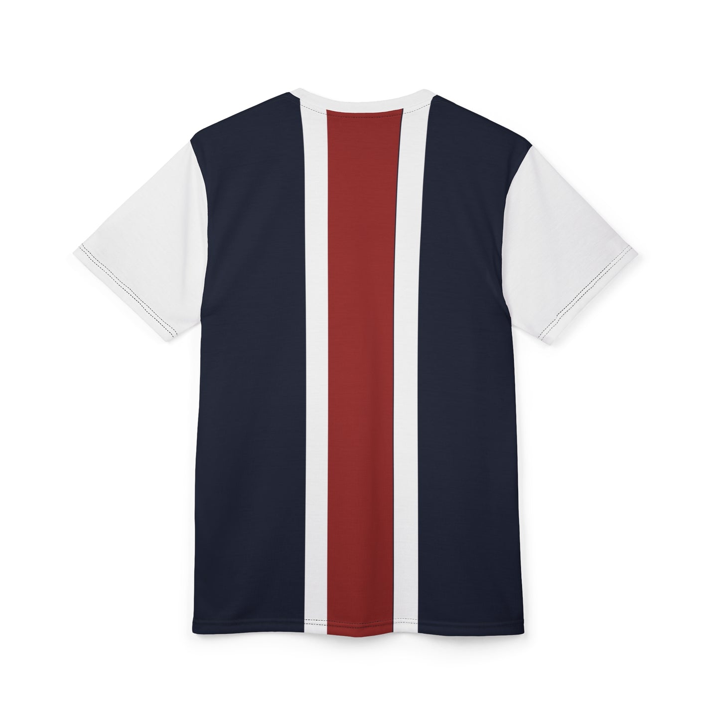 Lunar Midnight & Red-White Striped Stylish Unisex Cut & Sew Tee - Casual Wear, Everyday Style, Gift for Him/Her, Summer Fashion, Streetwear