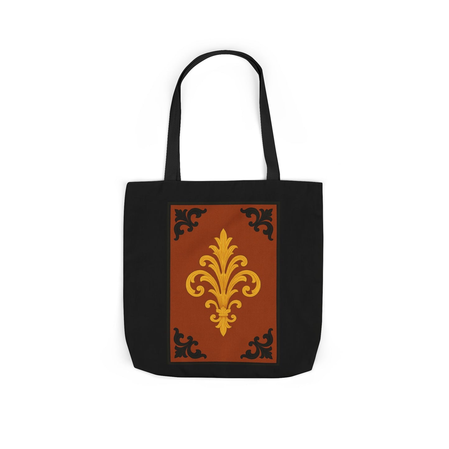 Dusk Terracotta Baroque Canvas Tote — Vintage Baroque Pattern