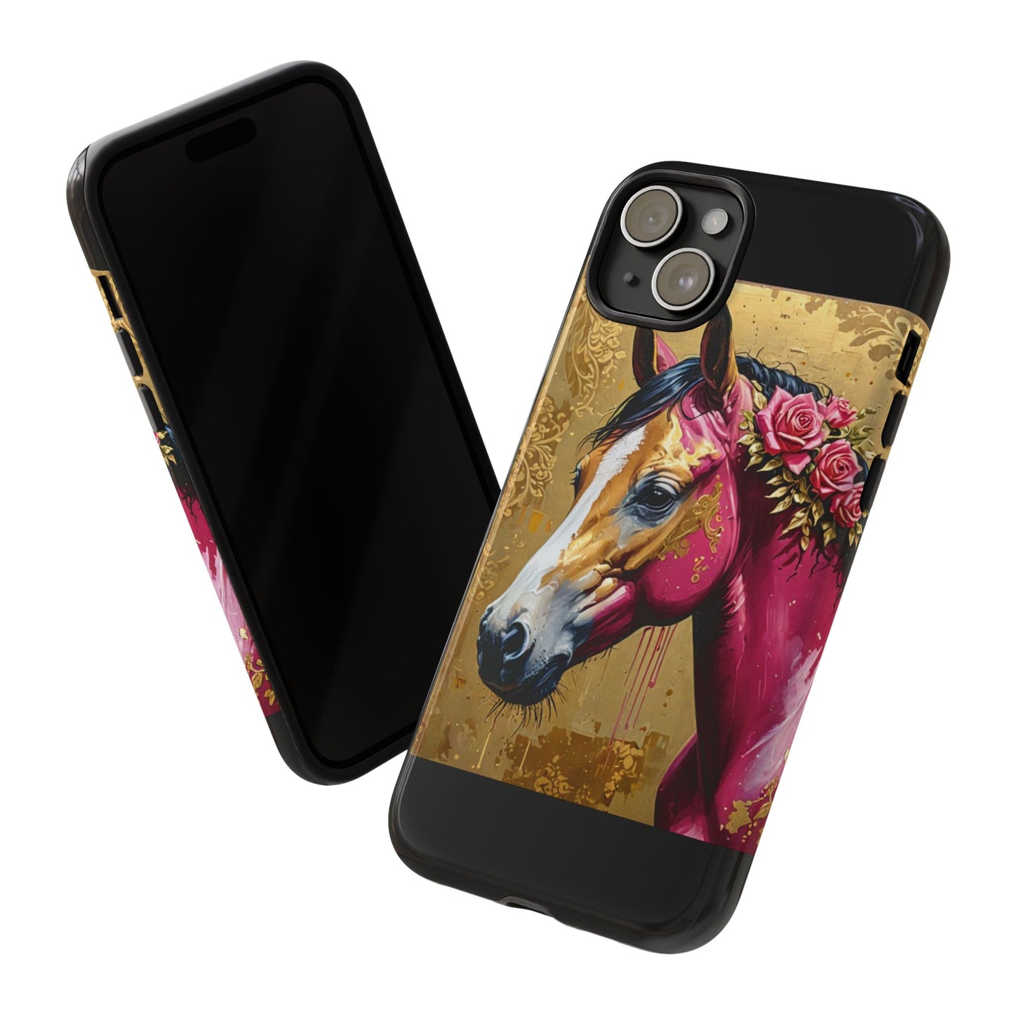 Phone Case - Elegant Horse Damask Design