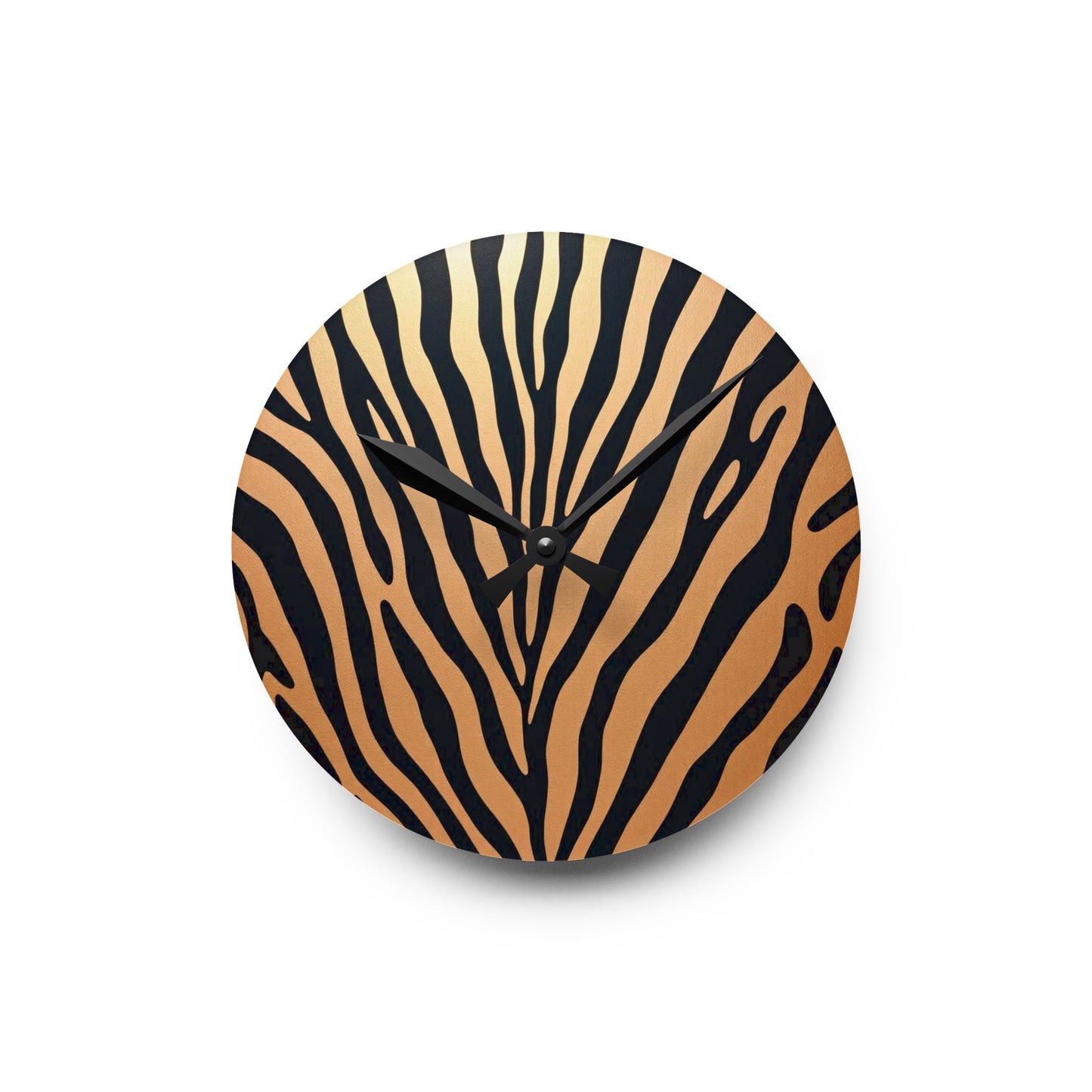 Stylish Zebra Print Acrylic Wall Clock - Modern Home Decor Accent