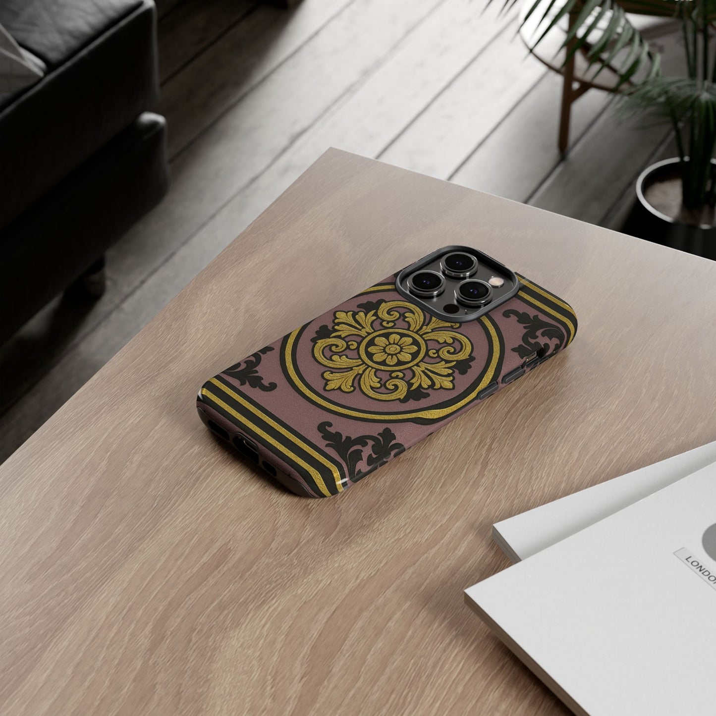 Gilded Mauve With Gold-Black Baroque Tough Cases