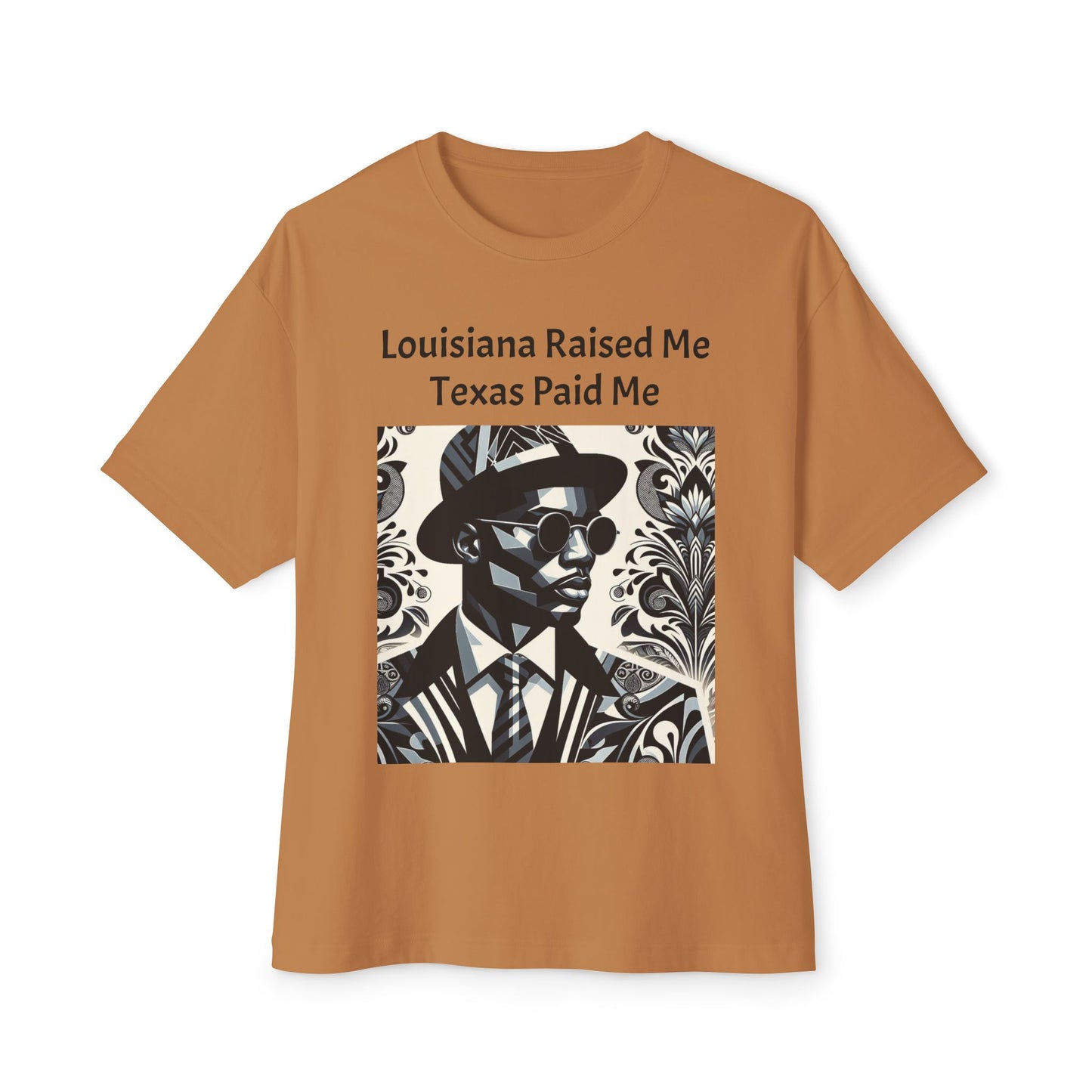 Louisiana and Texas Pride Oversized Tee, Unisex Graphic Tee, Casual Wear, Street Style, Gift for Music Lovers - Black Letters