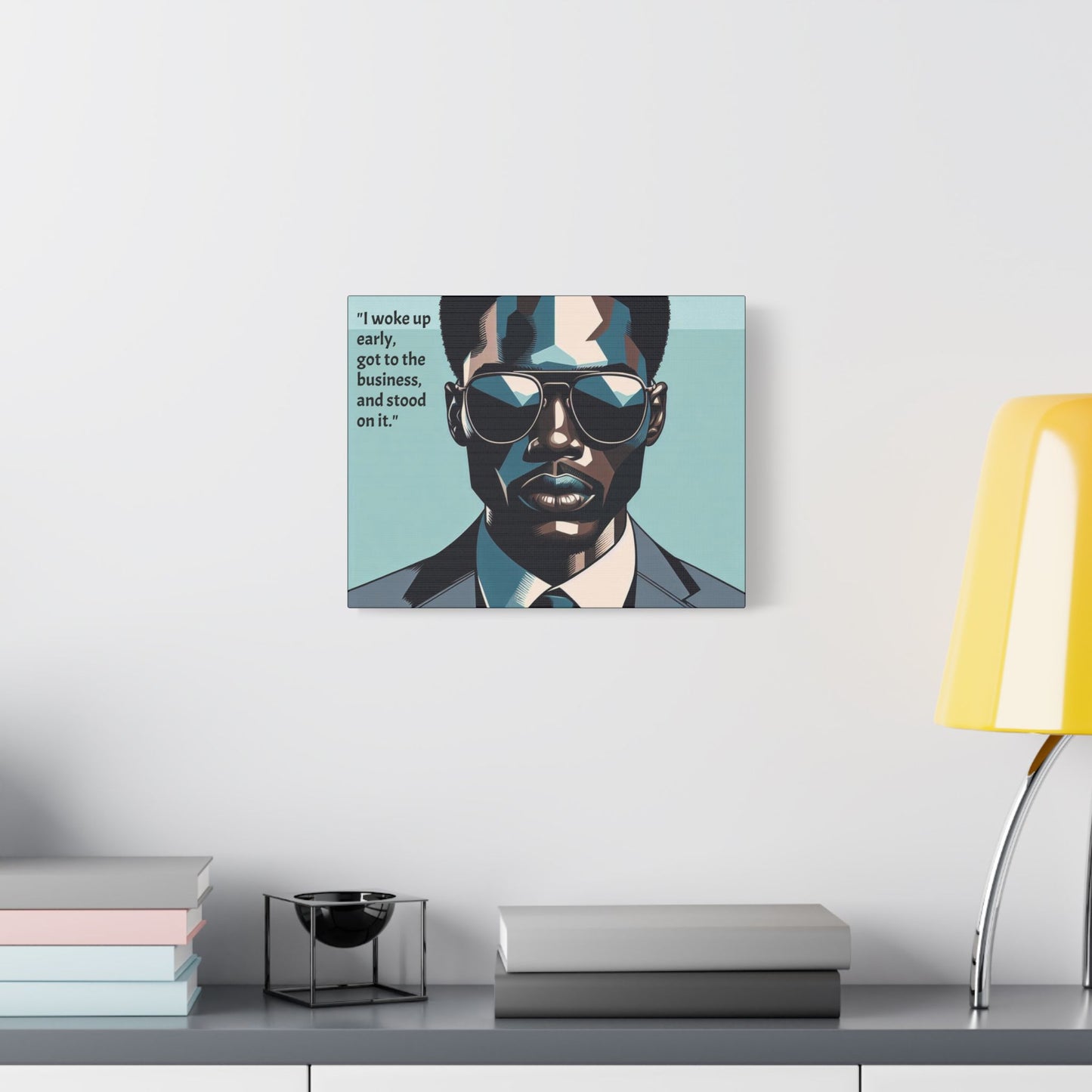 Afro Art Print Canvas, Wall Decor, Satin Stretched Canvas, African American Art, Office Decor, Home Decor - "I woke up early"