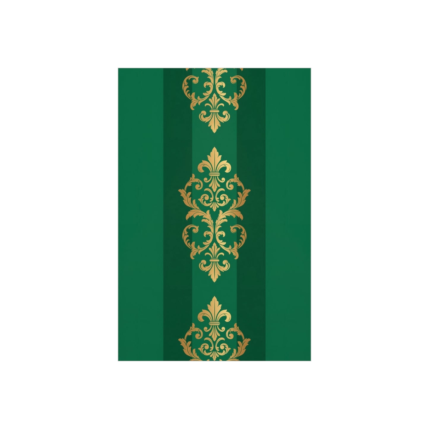Gold Baroque Green Striped Foam Board Wall Art — Elegant Decorative Plaque