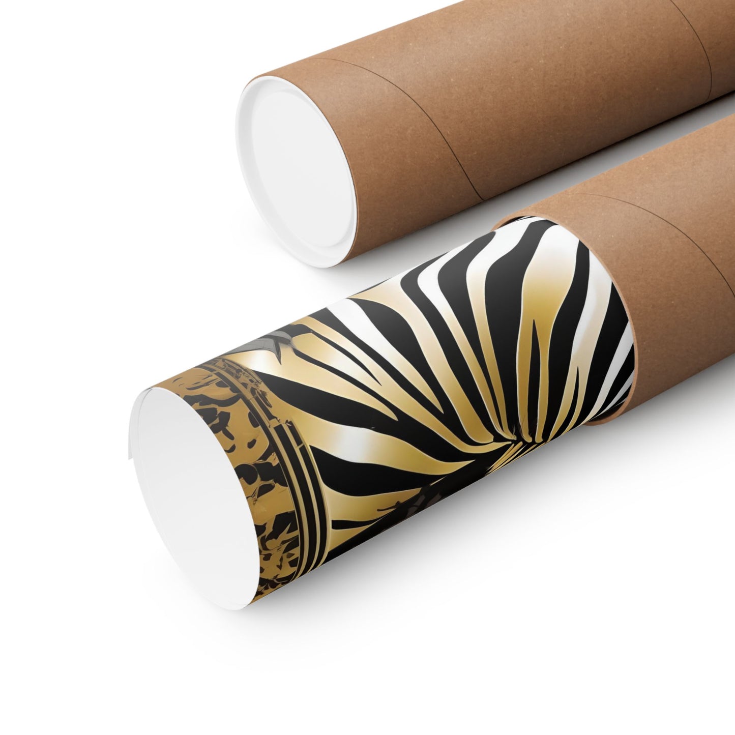 Floral Art Poster - Elegant Matte Vertical Wall Decor - Zebra With Roses