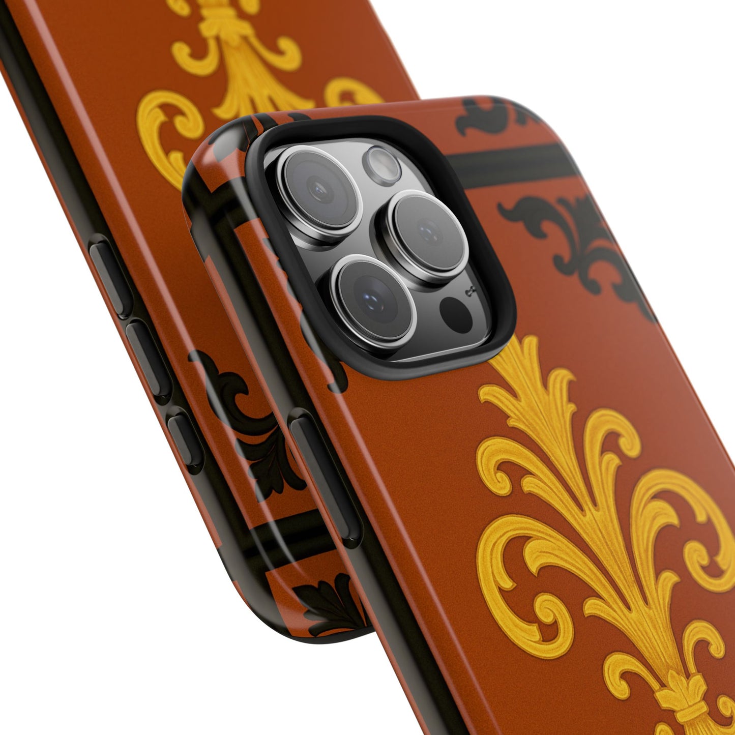 Dusk Terracotta Baroque Tough Phone Case — Vintage Baroque Design, Protective iPhone Cover
