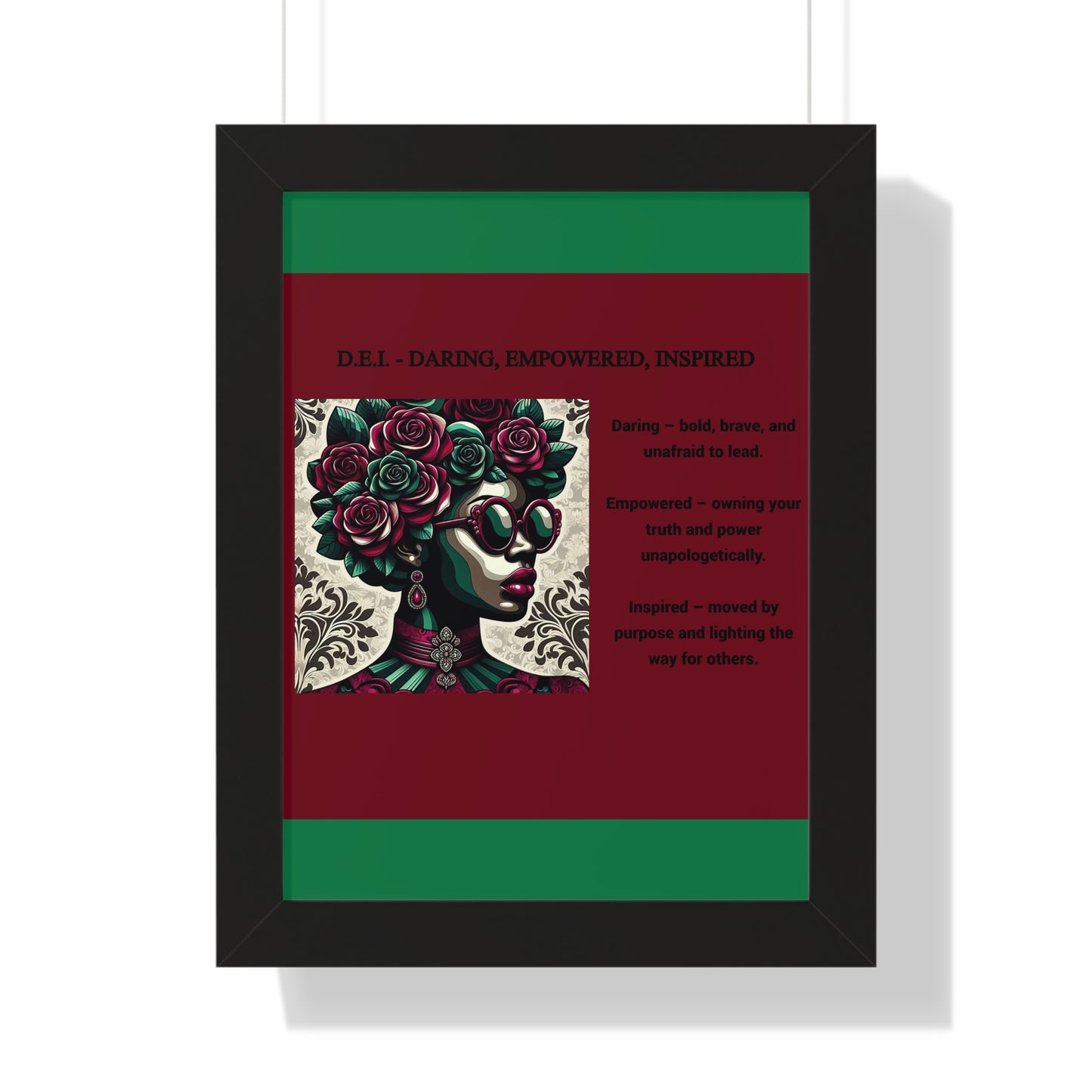 Empowered Women Framed Vertical Poster – Daring, Empowered, Inspired Wall Art for Home Decor