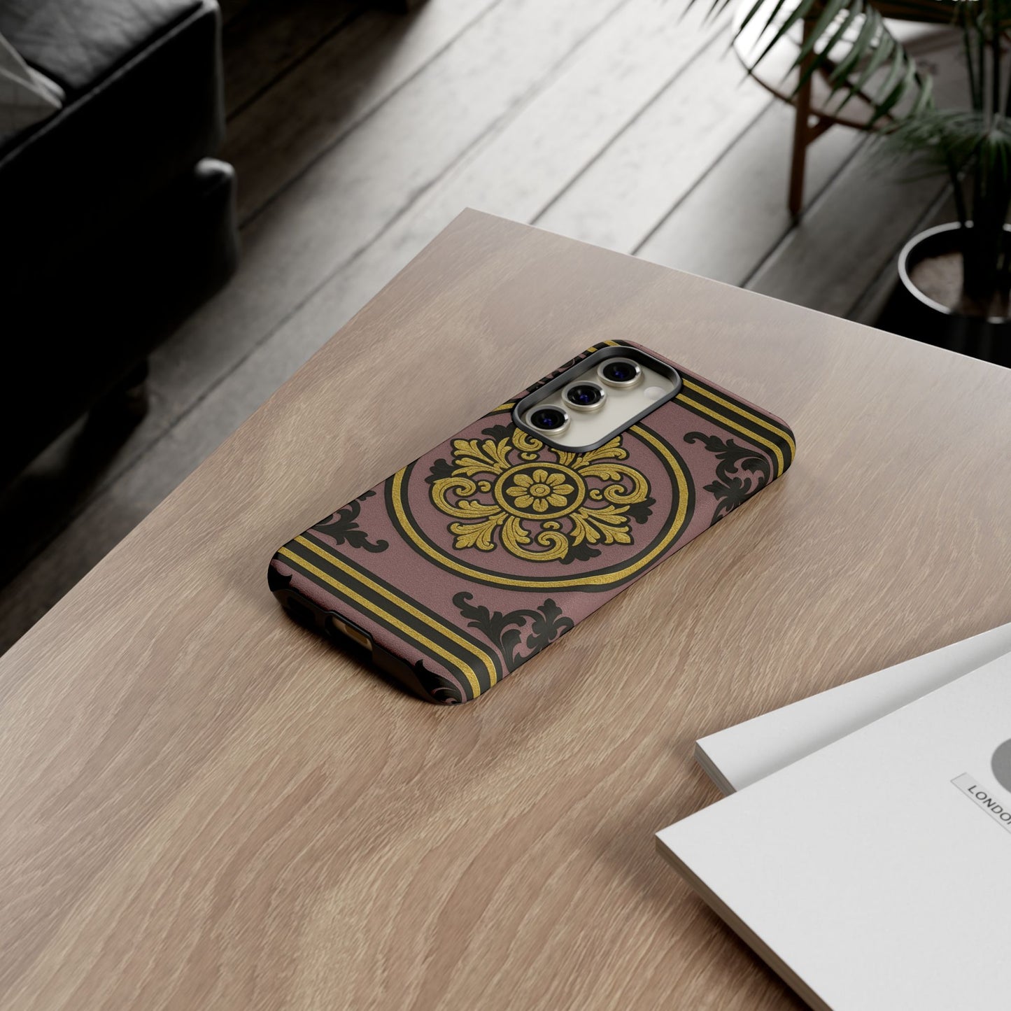 Gilded Mauve With Gold-Black Baroque Tough Cases