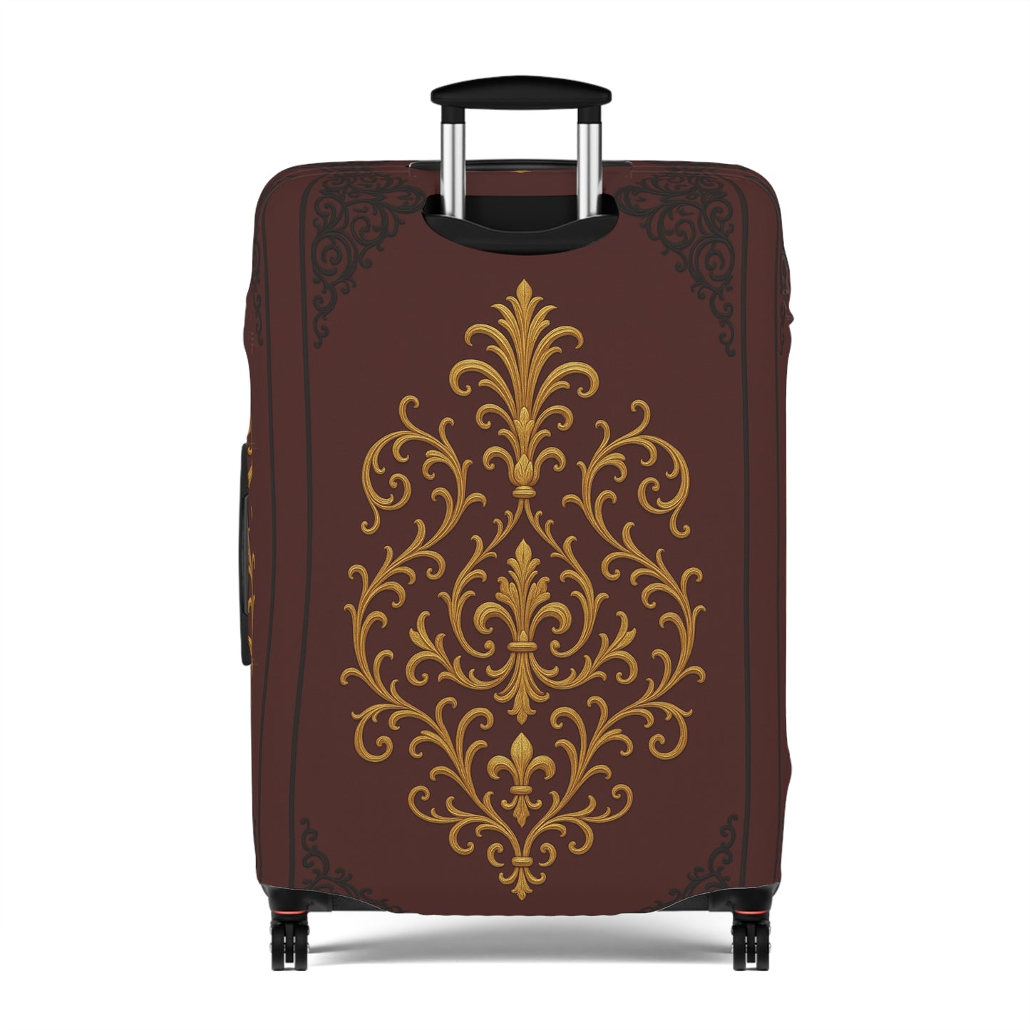 Dusk Burgundy-Black & Gold Baroque Luggage Cover – Burgundy Decorative Travel Protector