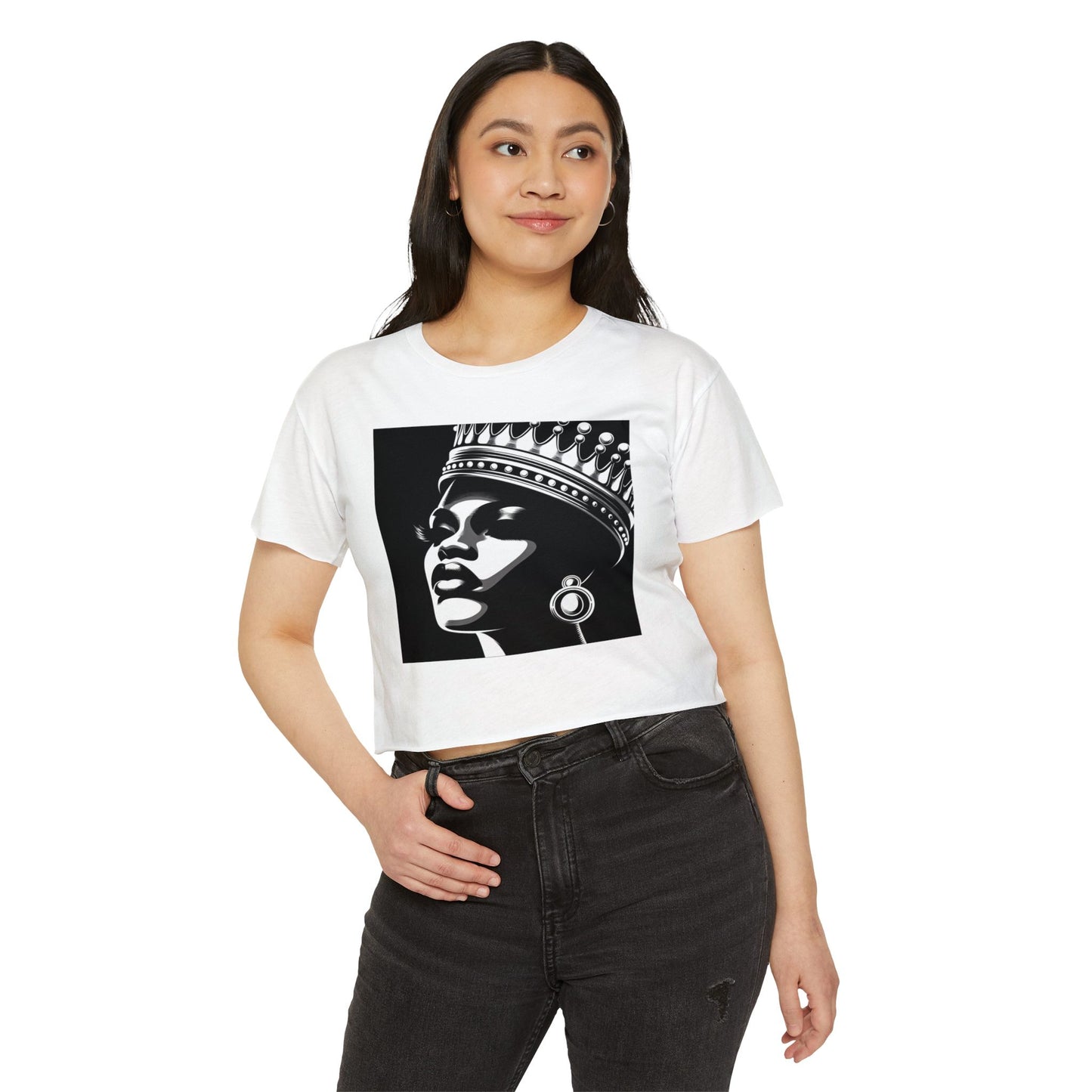 Empowered Queen Festival Crop Top | Boho Chic Shirt, Summer Concert Outfit, Music Festival Attire, Women’s Streetwear, Awesome Gift