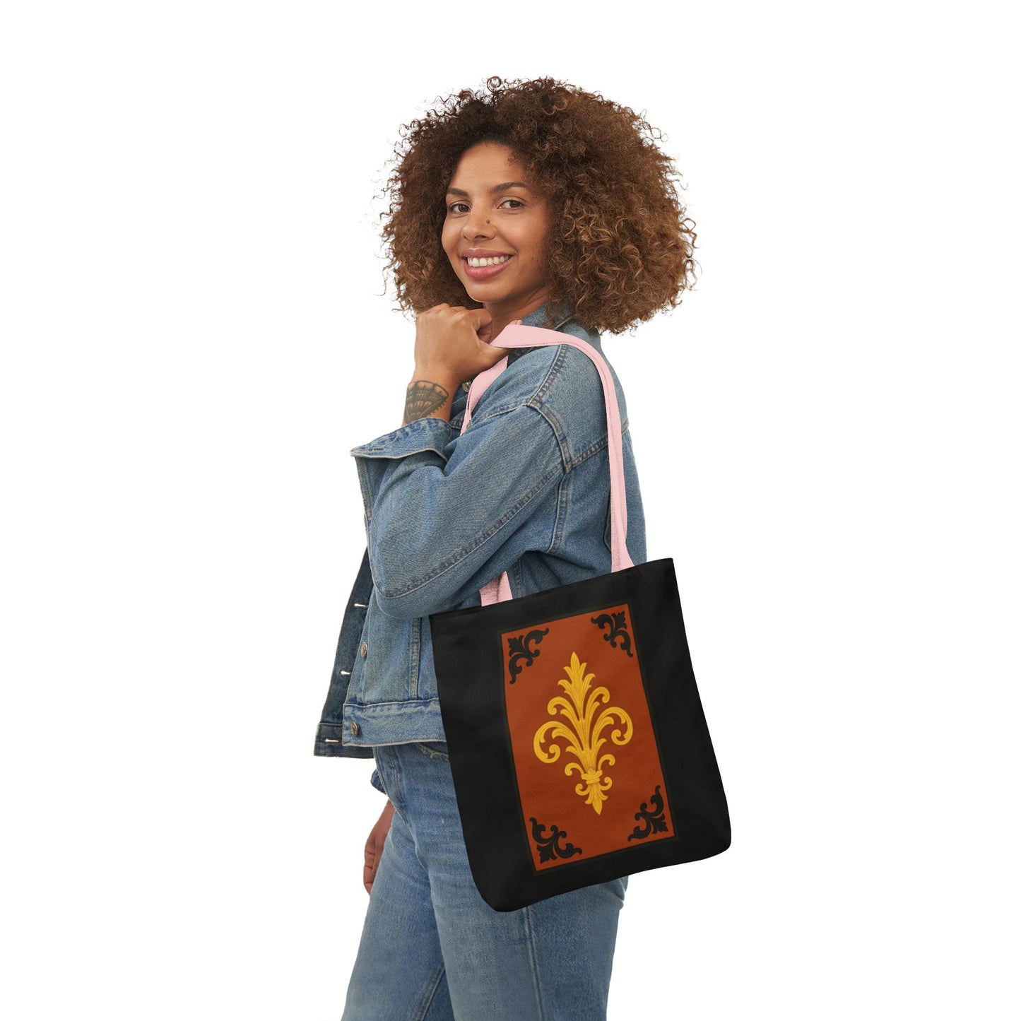 Dusk Terracotta Baroque Canvas Tote — Vintage Baroque Pattern