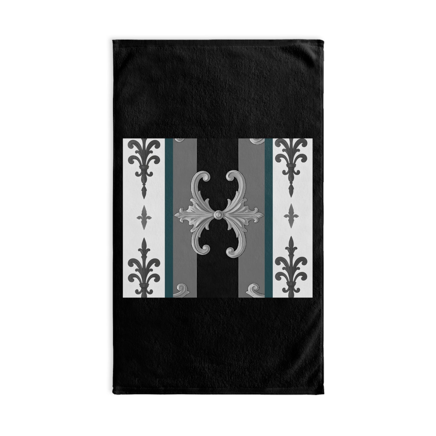 Luxurious Ornate Hand Towel - Elegant Home Décor - Striped Minimal Damask