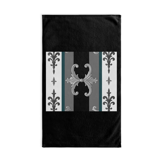 Luxurious Ornate Hand Towel - Elegant Home Décor - Striped Minimal Damask