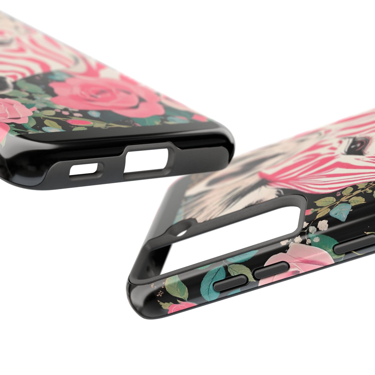 Pink Zebra Tough Phone Case - Trendy Floral Design for Animal Lovers
