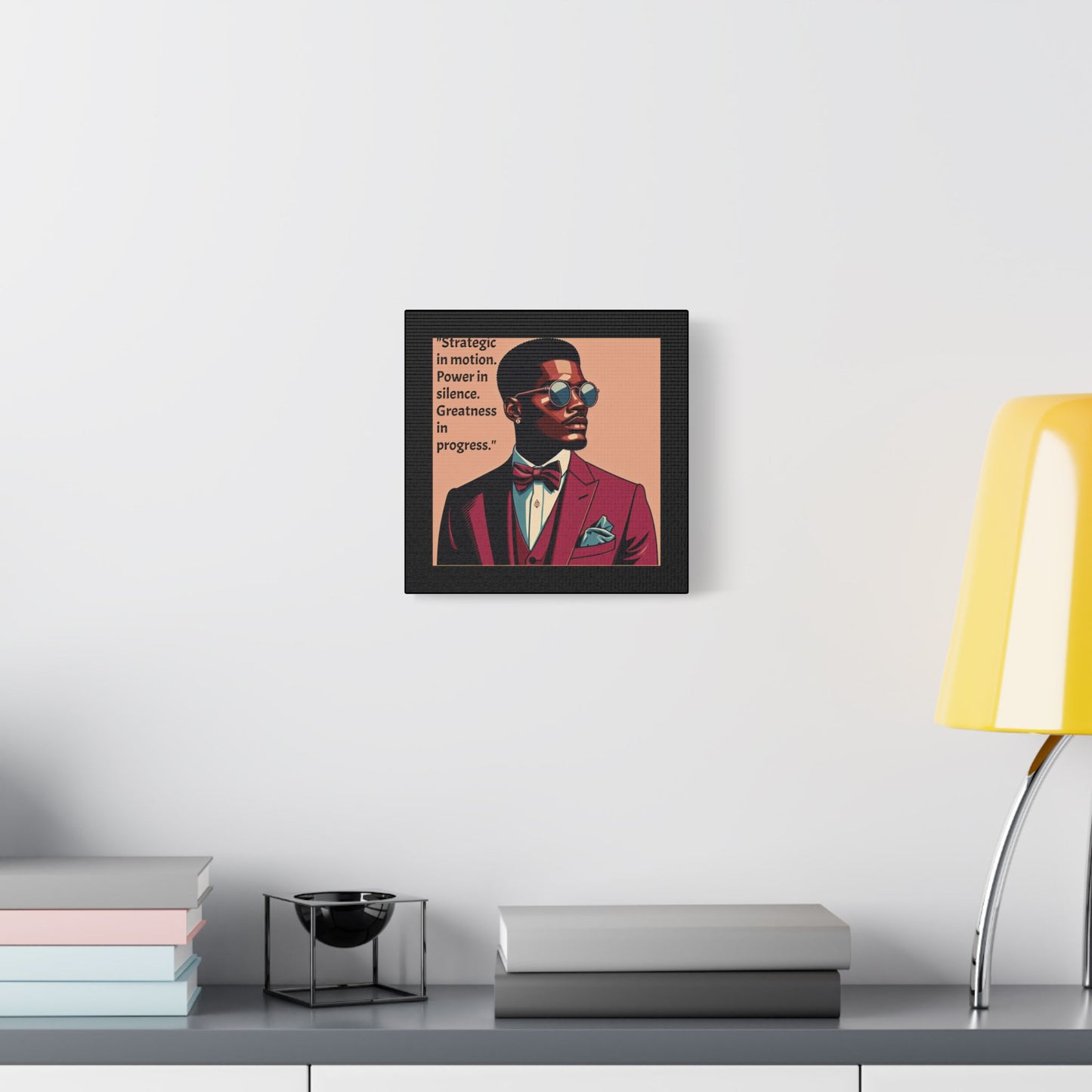 Afro Art Print Canvas, Wall Decor, Satin Stretched Canvas, African American Art, Office Decor, Home Decor - "Strategic In Motion...."