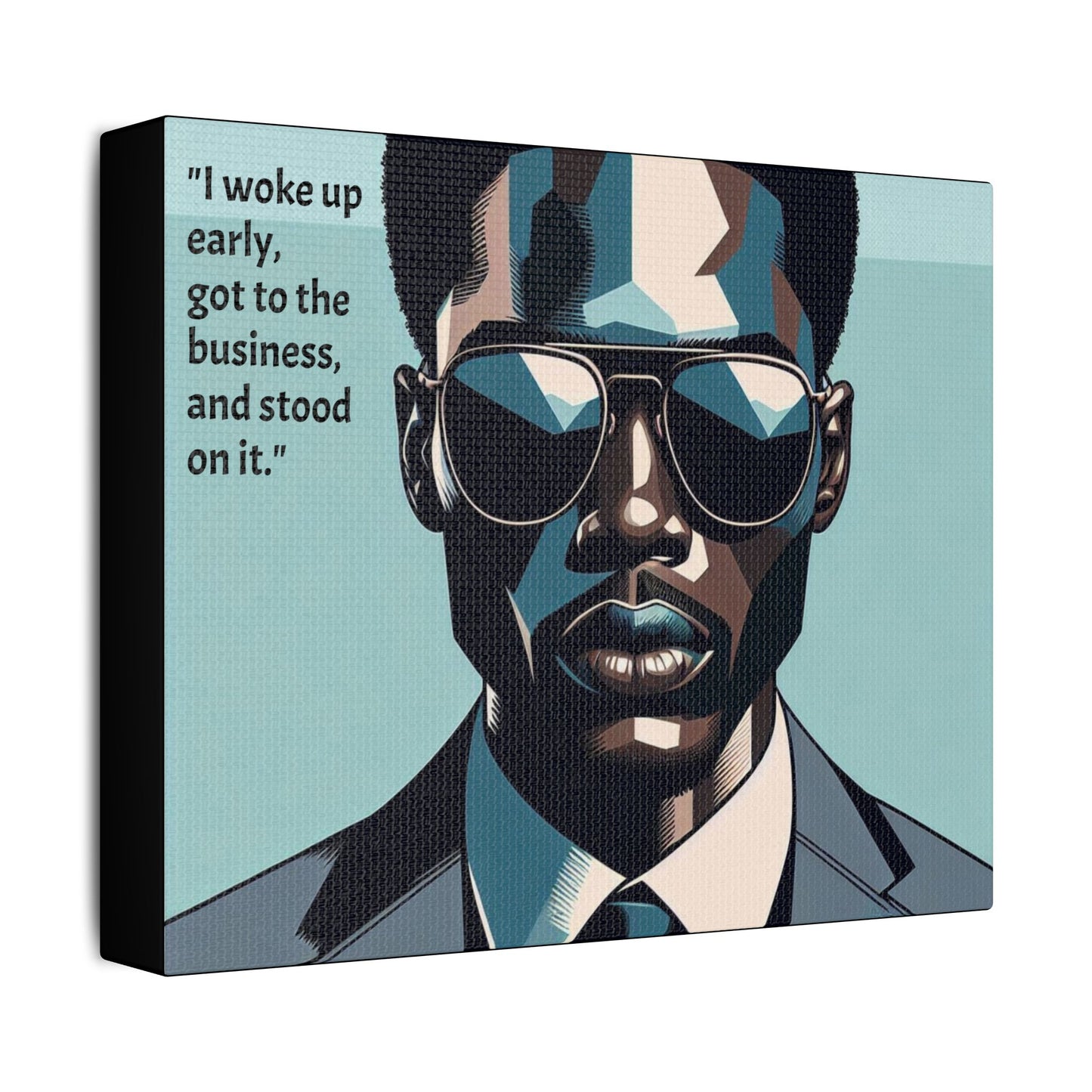 Afro Art Print Canvas, Wall Decor, Satin Stretched Canvas, African American Art, Office Decor, Home Decor - "I woke up early"