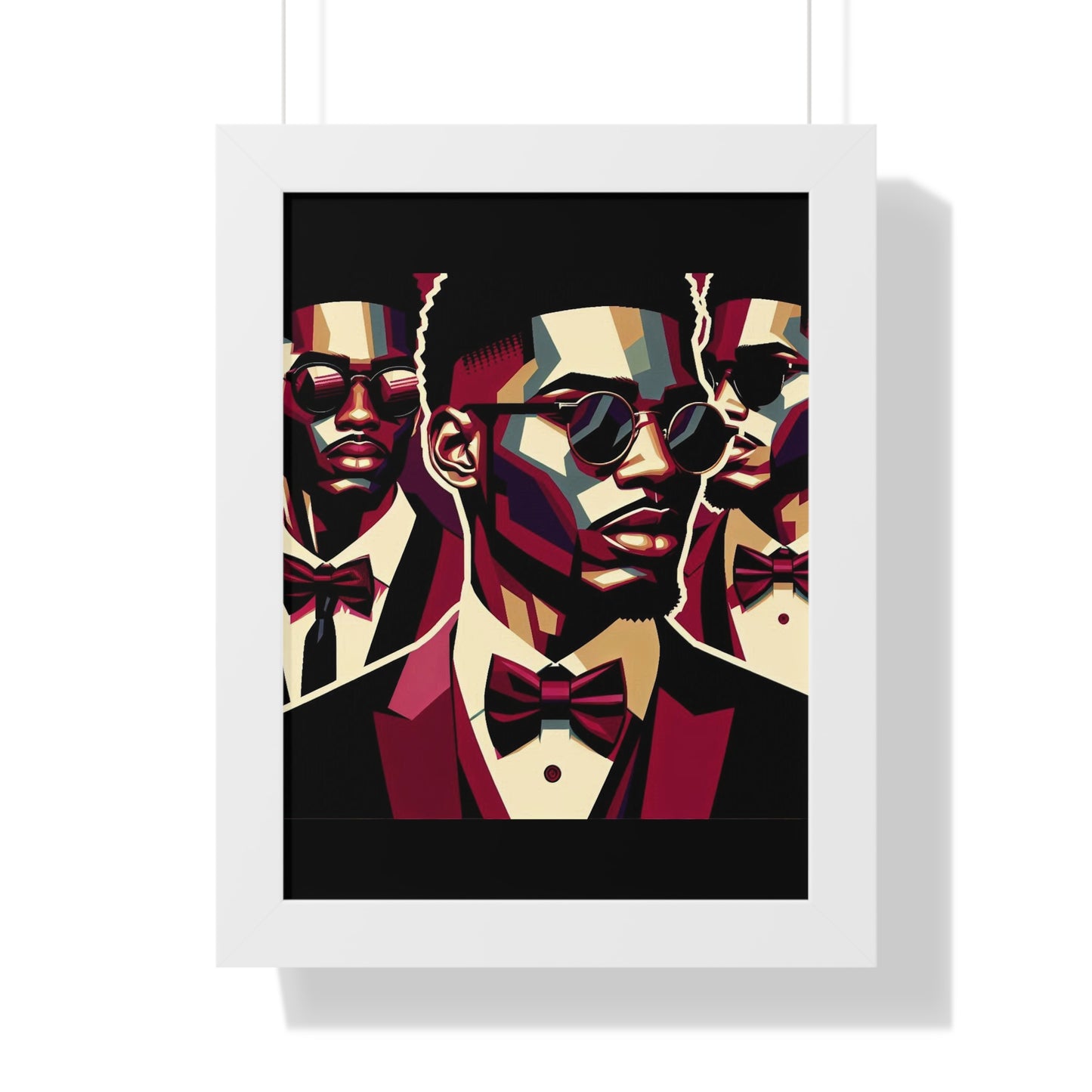 Stylish Framed Vertical Poster - Modern Art for Home Decor - Man In Burgundy Suit
