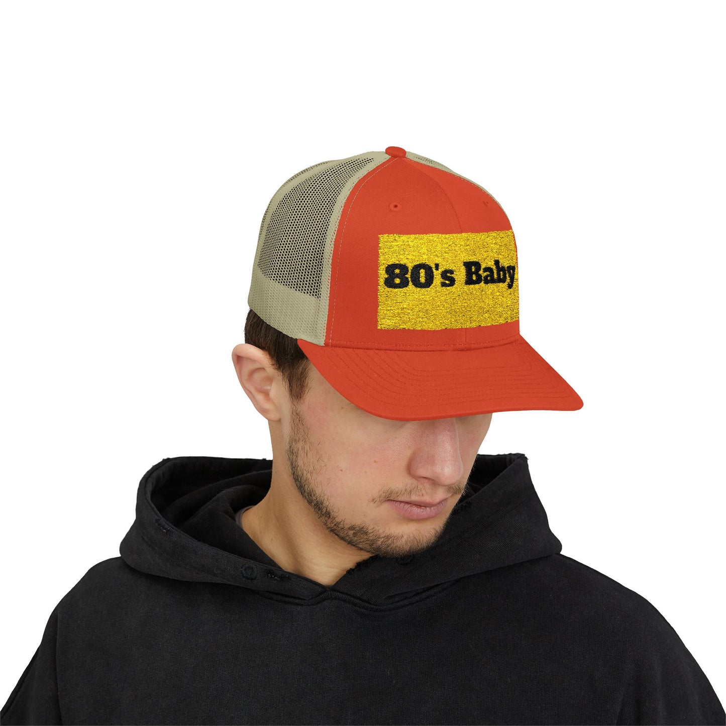 80's Baby Gold Snapback Trucker Cap - Retro Style Hat, Vintage Cap, Perfect for 80's Themed Parties, Gifts for Nostalgic Friends, Summer Fun