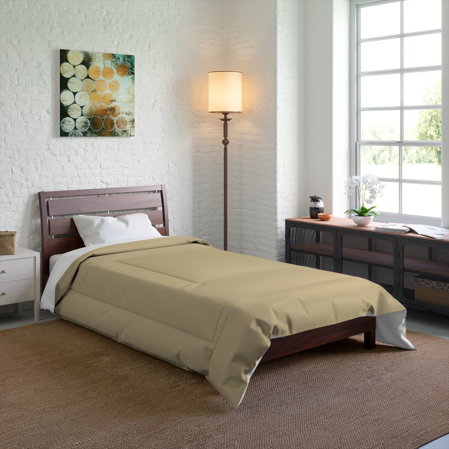 Vanilla Wheat Cozy Beige Comforter for Ultimate Sleep, Modern Bedding, Bedroom Decor, Gift for New Home, All-Season Comforter