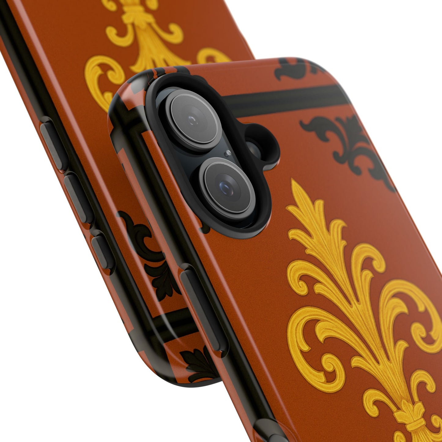 Dusk Terracotta Baroque Tough Phone Case — Vintage Baroque Design, Protective iPhone Cover