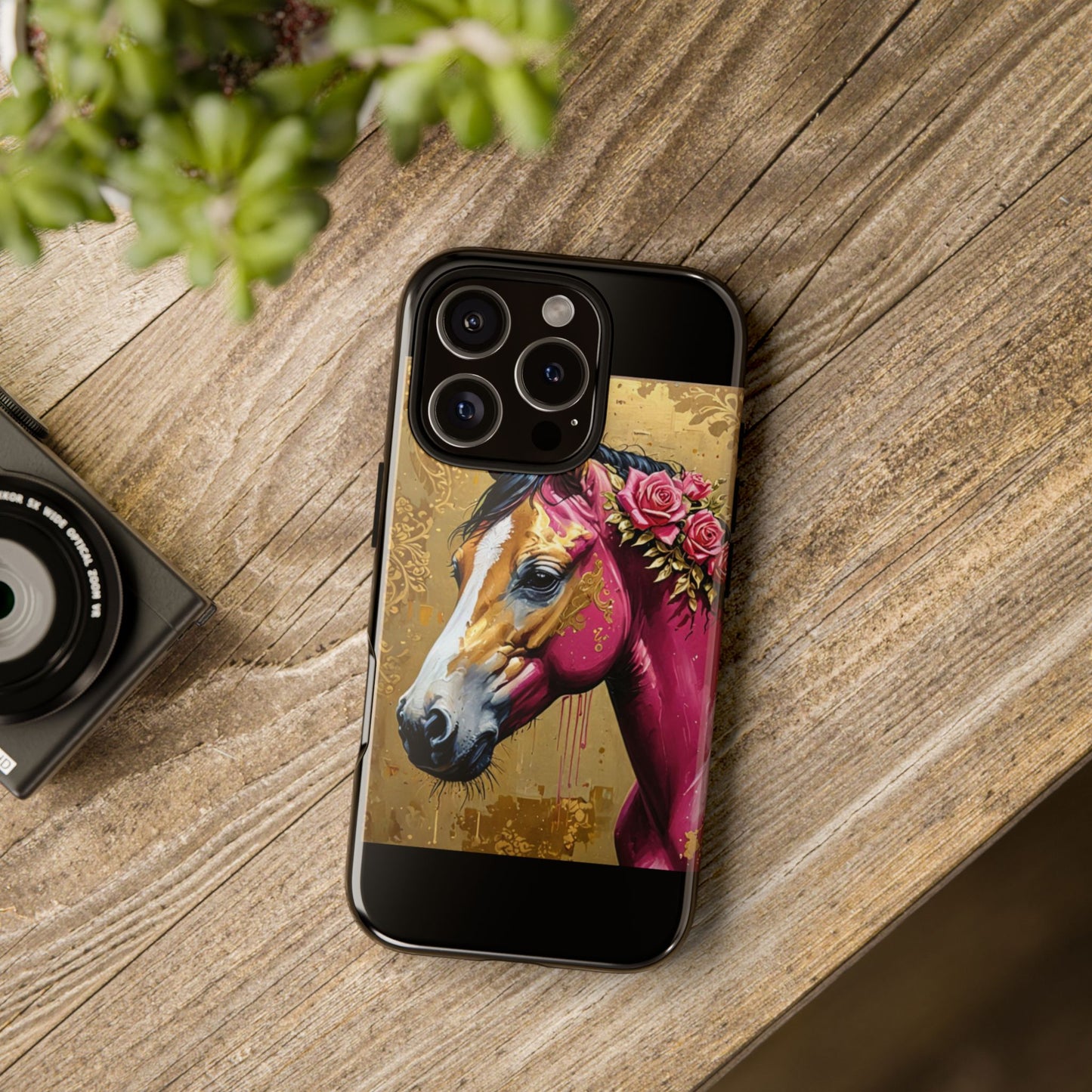 Phone Case - Elegant Horse Damask Design