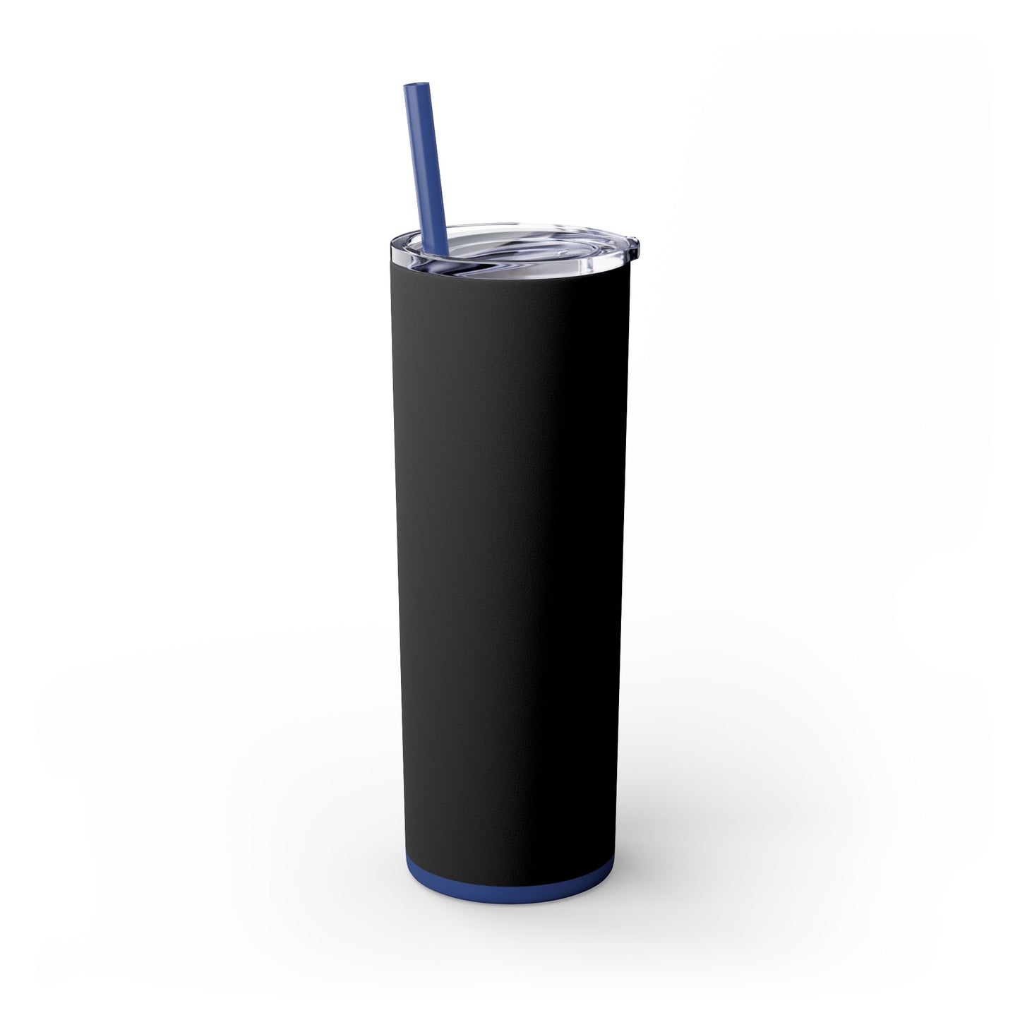 Stylish Black Skinny Tumbler with Straw, 20oz - Perfect for Coffee, Juice, and Smoothies, Ideal Gift for Any Occasion