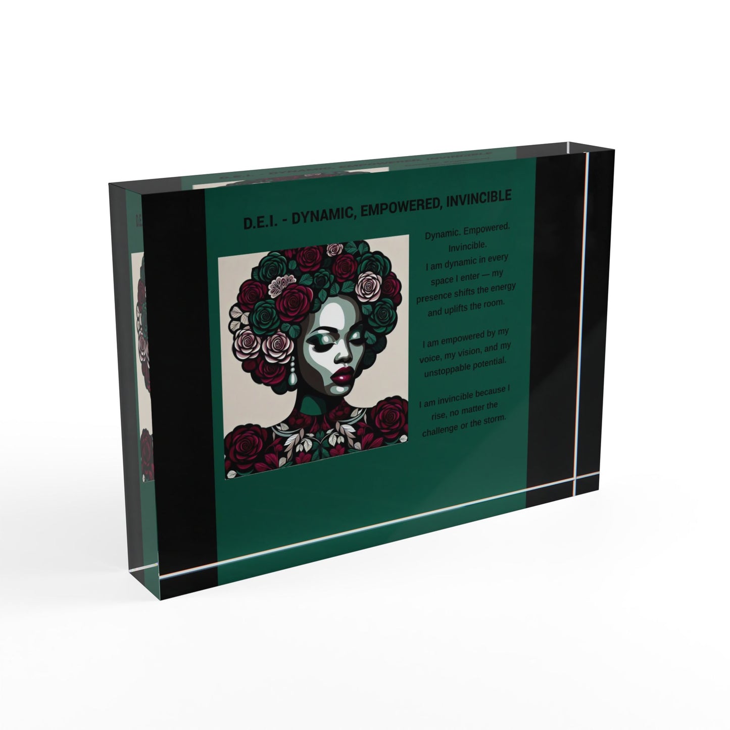 Empowered Photo Block - Dynamic, Empowered, Invincible Decor for Home & Office
