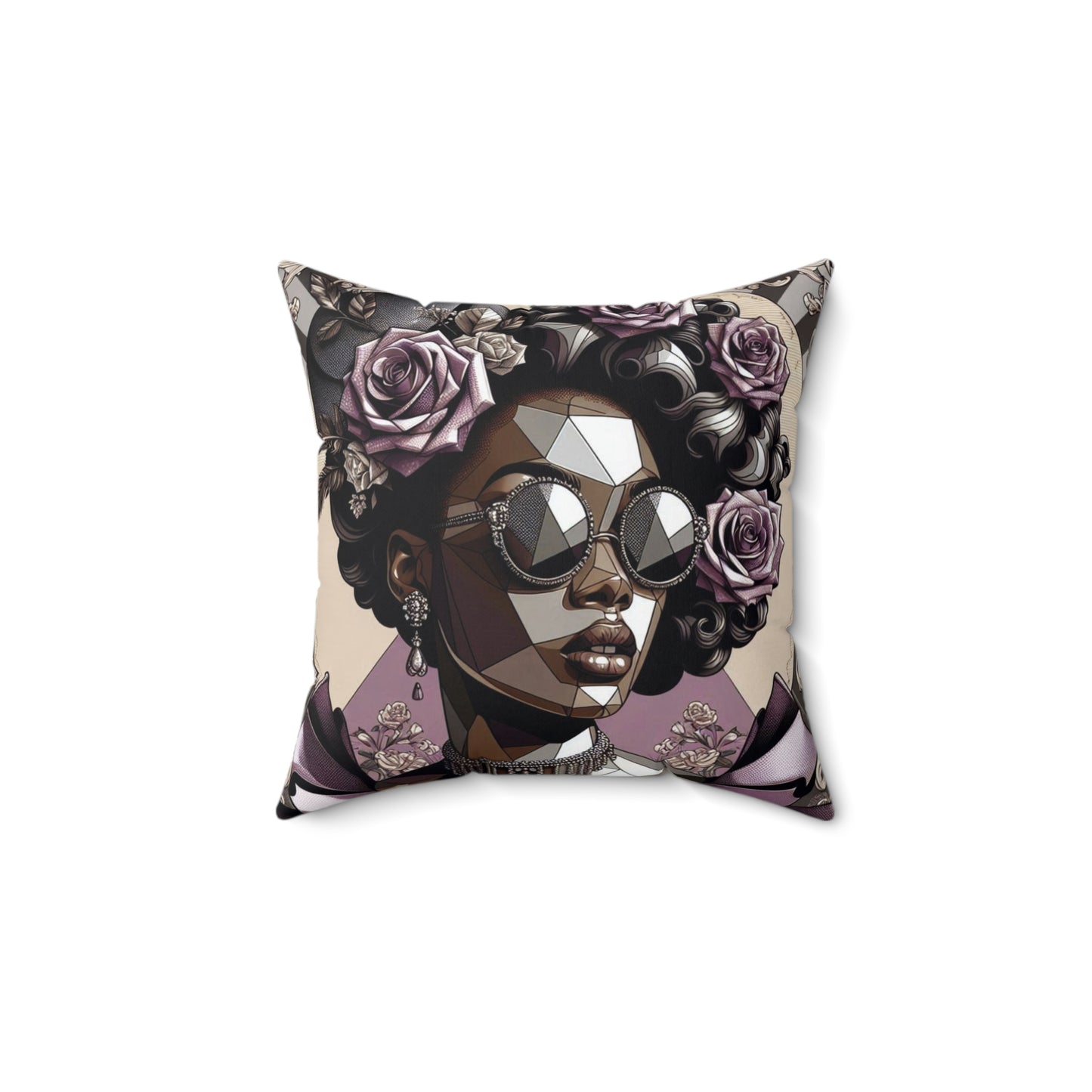 Chic Floral Square Pillow | Stylish Home Decor, Floral Accent Pillow, Modern Throw Cushion, Gift for Her - Lilac Baroque Lady