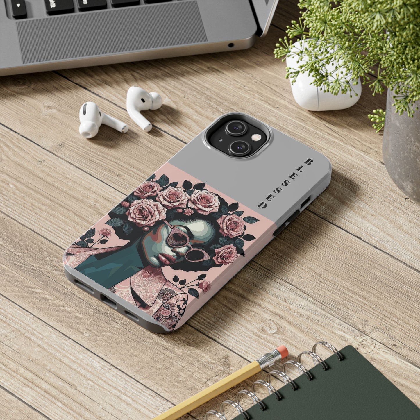 Blessed Floral Tough Phone Cases | Unique Gift for Her, Gift for Mom, Stylish Protection, Birthday Present, Black Girl Art