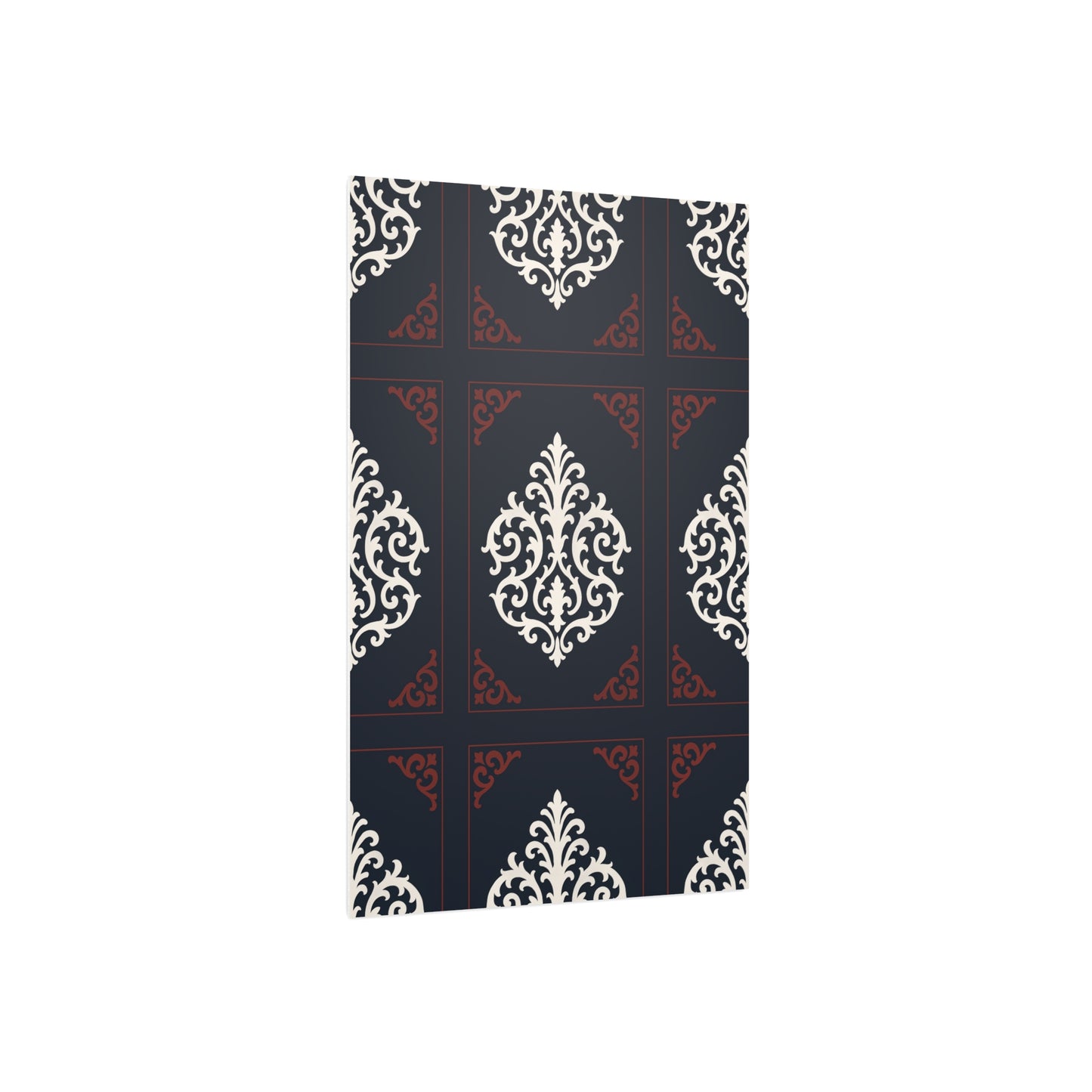 Dusk Blue-Maroon & White Baroque Foam Board Wall Art — Blue, White & Maroon Pattern
