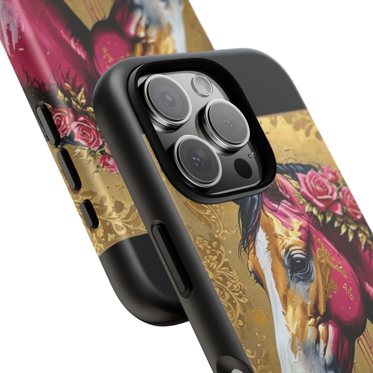 Phone Case - Elegant Horse Damask Design