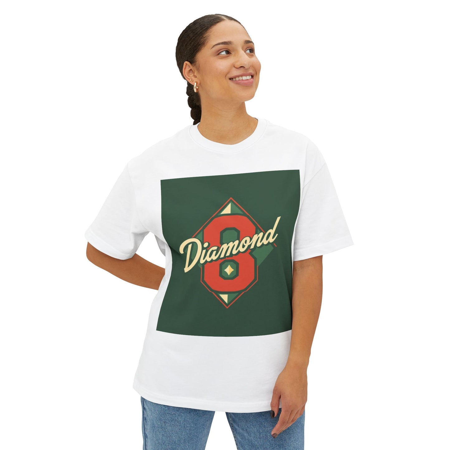 Diamond Oversized Boxy Tee | Casual Streetwear, Gift for Him/Her, 90s Retro Style, Fashion Statement, Unique Graphic Tee - Diamond 8