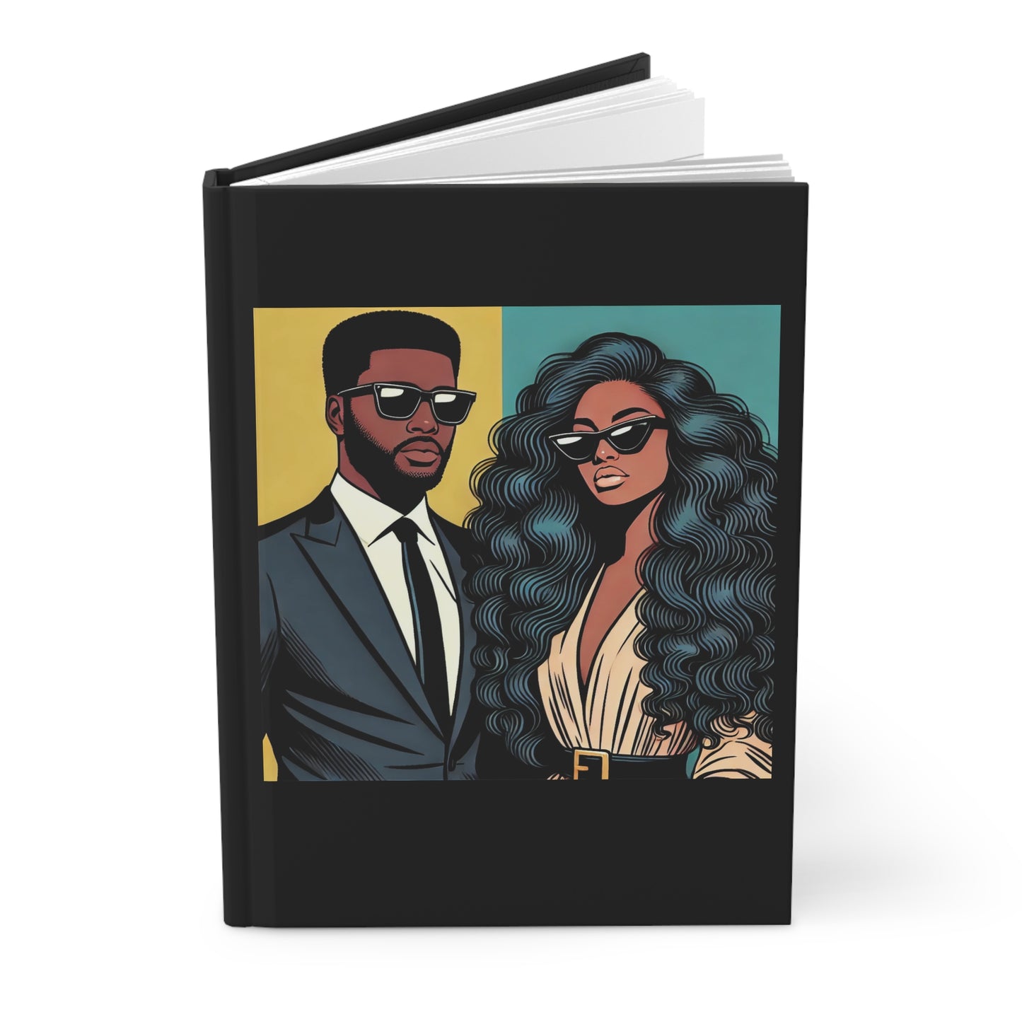 Elegant Floral Hardcover Journal - Stylish Writing Notebook - Elegant Couple Design