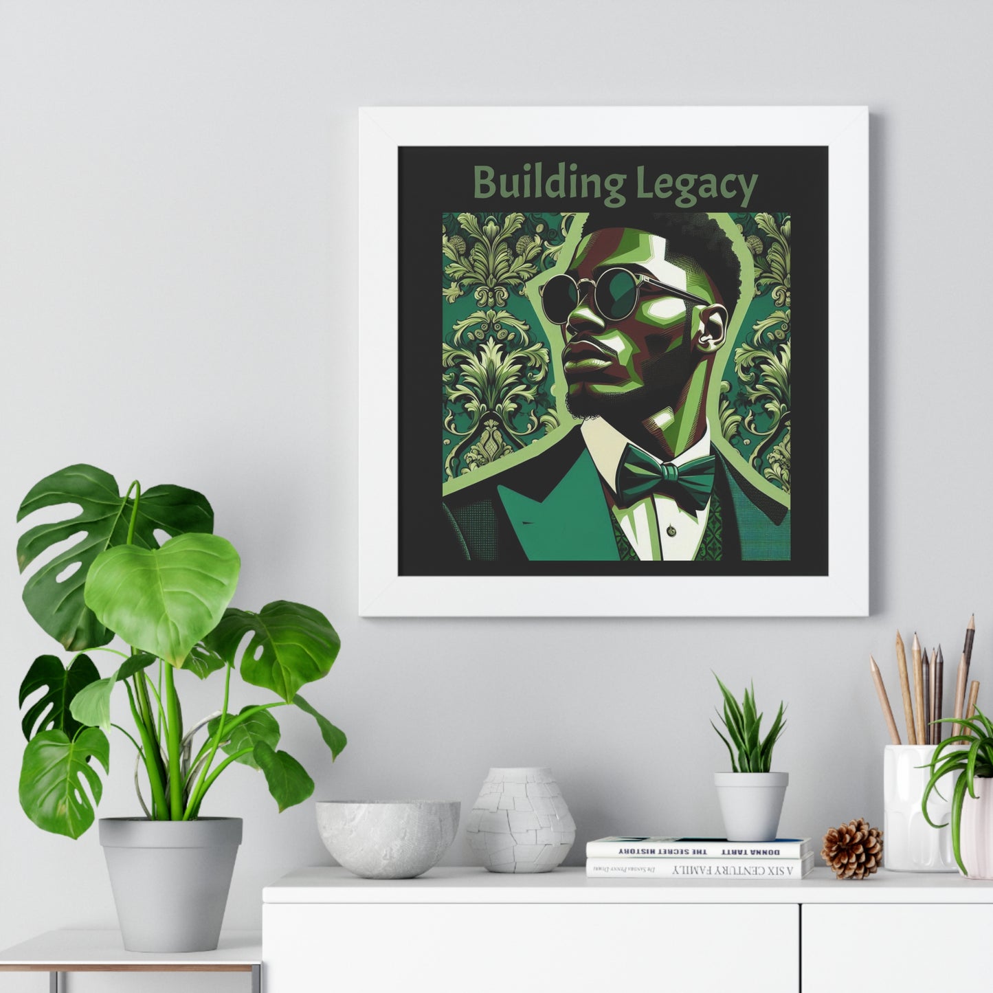 Stylish Framed Horizontal Poster, Wall Art Decor, Gift for Him, Modern Living Room Art, Masculine Artwork - Building Legacy