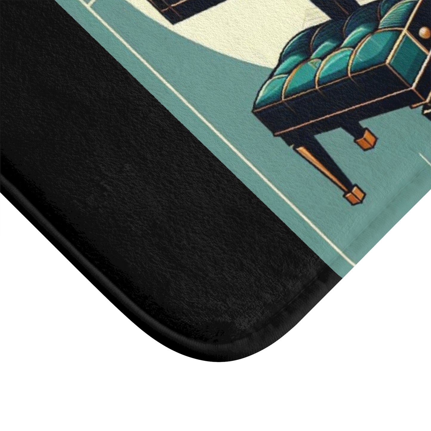 Elegant Piano & Roses Bath Mat - Music Lover Decor