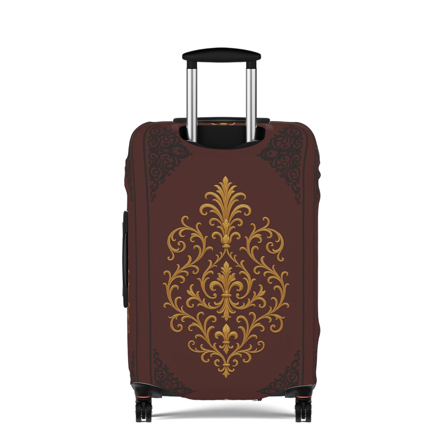 Dusk Burgundy-Black & Gold Baroque Luggage Cover – Burgundy Decorative Travel Protector