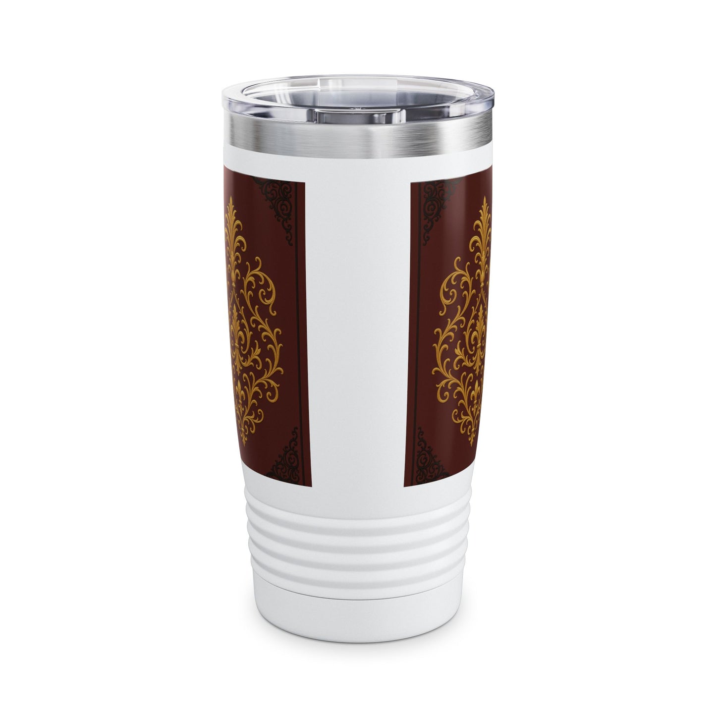 Dusk Burgundy-Black & Gold Baroque 20oz Tumbler – Elegant Gold Baroque on Burgundy