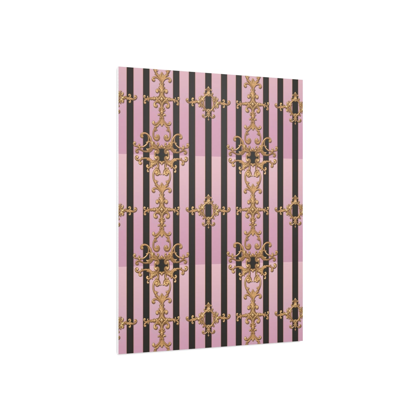 Elegant Decorative Foam Board | Wall Art, Home Decor, Office Accent, Gift Idea, Event Decoration - Lavender Ombre Striped Gold Baroque
