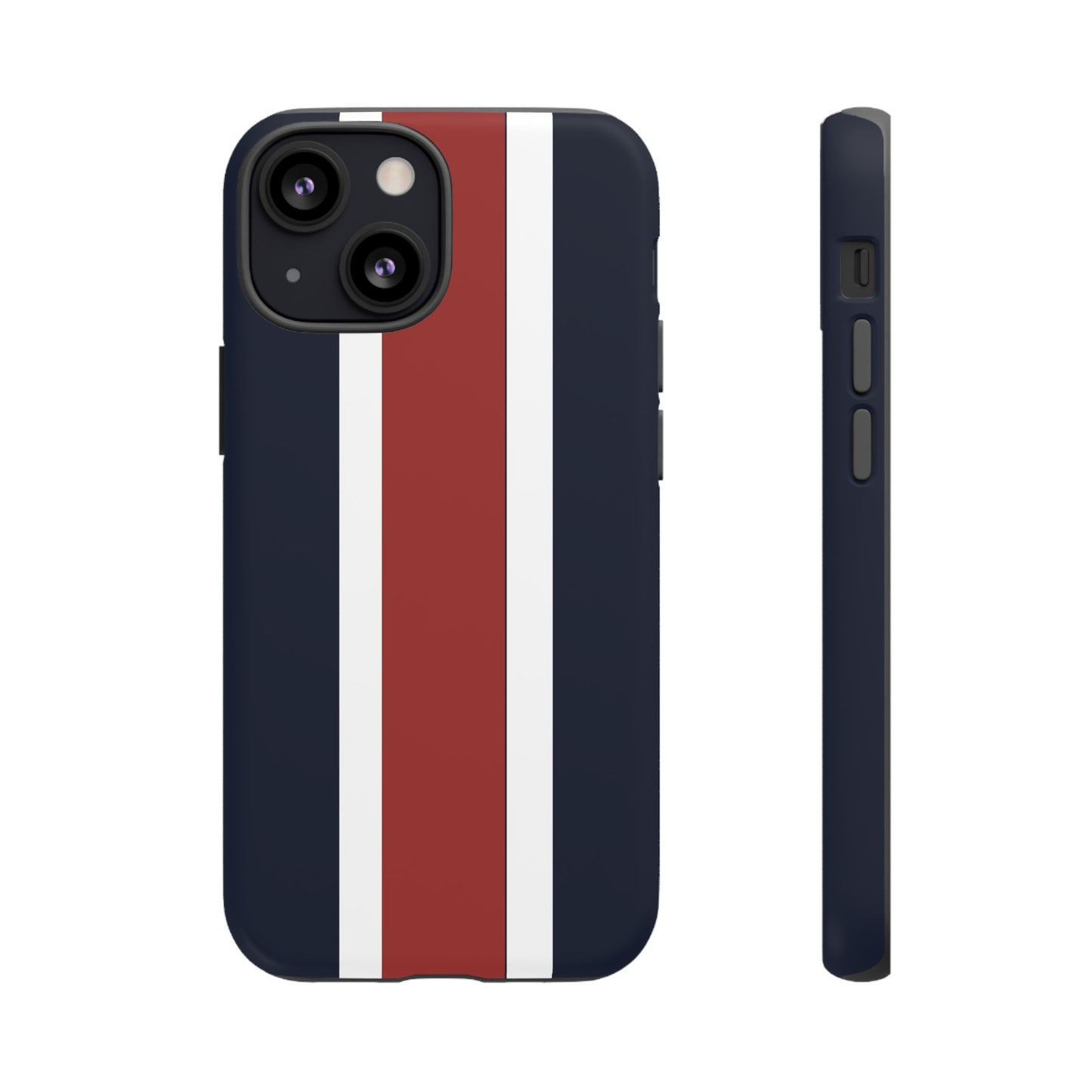 Lunar Midnight & Red-White Striped Stylish Phone Case - Tough Cases, Custom iPhone Cover, Sleek Phone Accessories, Gifts for Him/Her