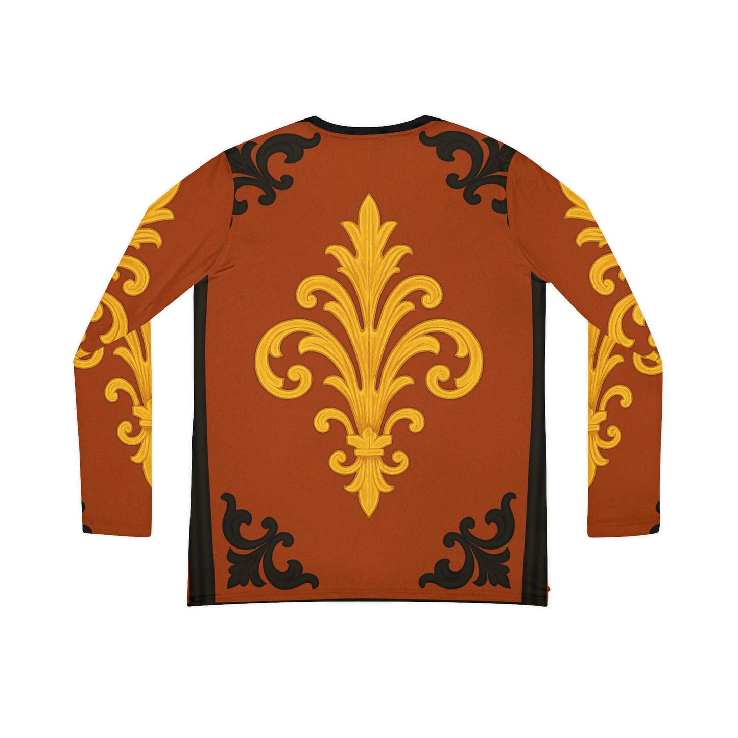 Dusk Terracotta Baroque Women's V-Neck Long Sleeve — Baroque Pattern Shirt