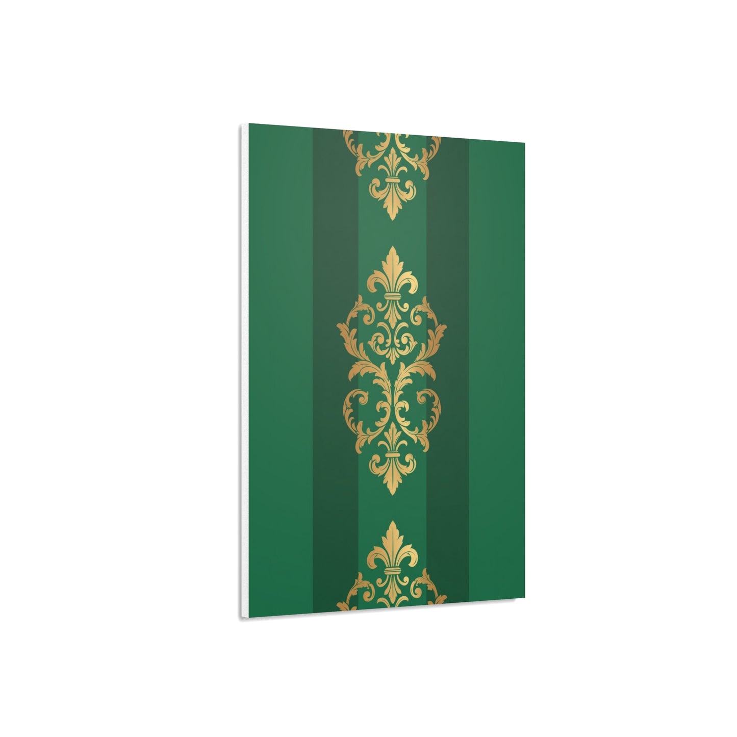 Gold Baroque Green Striped Foam Board Wall Art — Elegant Decorative Plaque