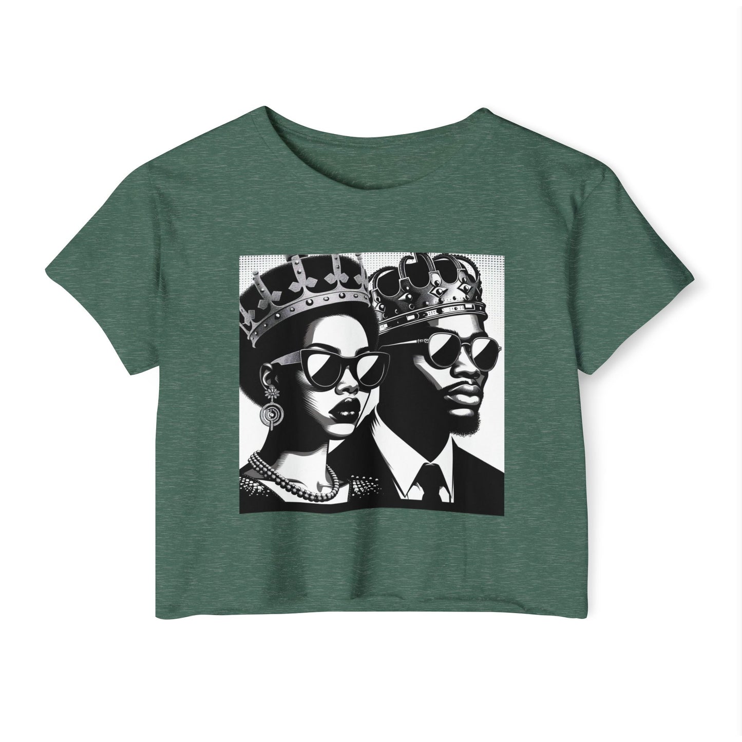 Crowned Kings Festival Crop Top | Stylish Women's Summer Tee, Music Festival Shirt, Streetwear, Boho Chic, Unique Graphic Top