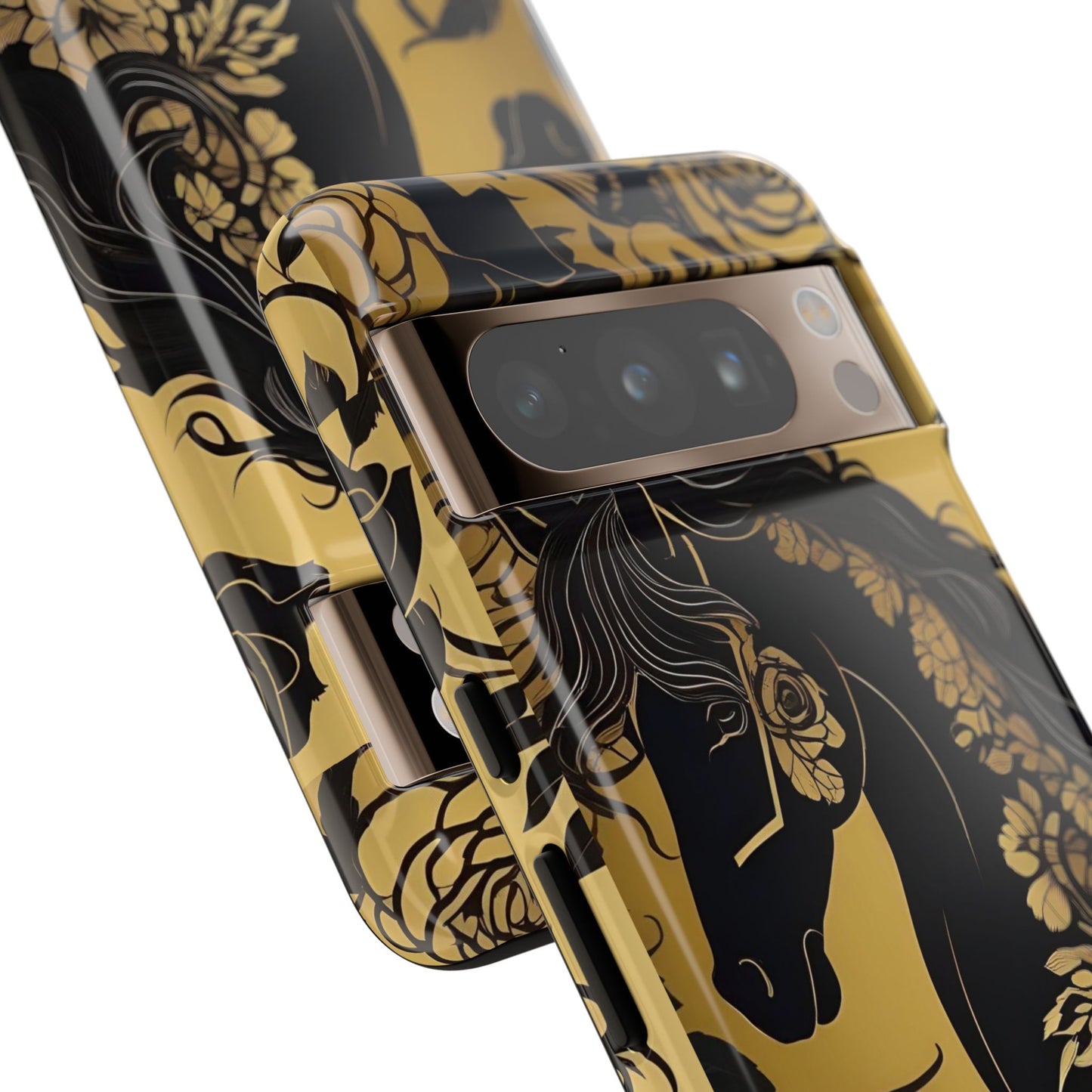 Phone Case - Elegant Horse & Roses Design