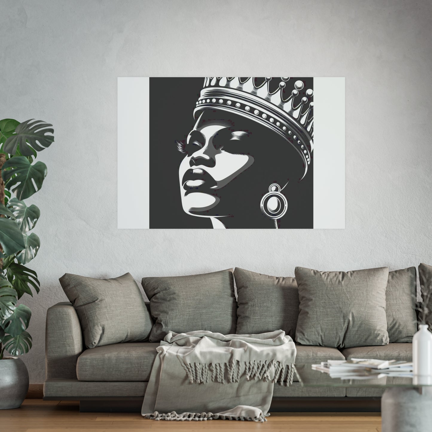 Elegant Crowned Queen Poster - Black & White Art Print, Wall Decor, Home Aesthetic, Gift Idea, Birthday, Celebrations