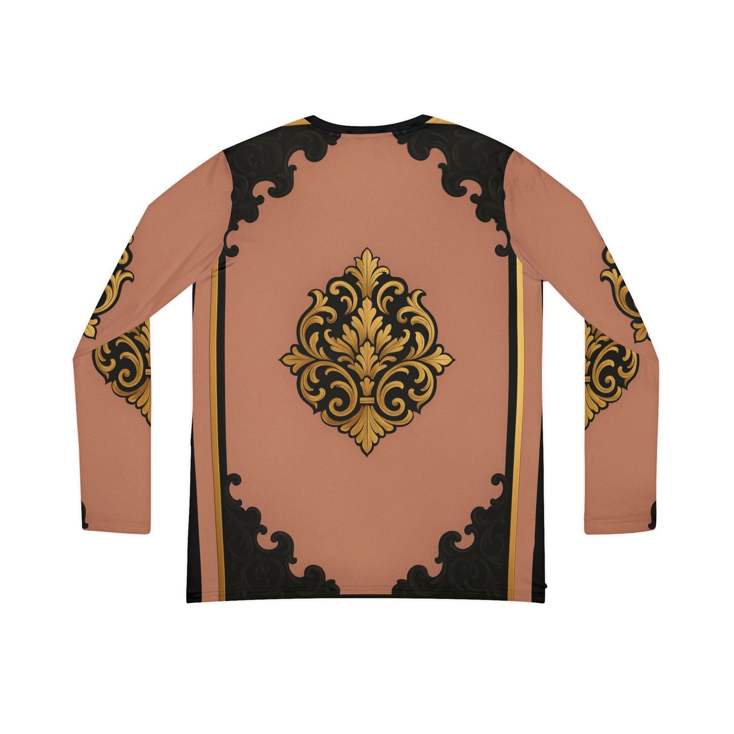 Mauve & Black-Gold Baroque V-Neck Long-Sleeve Top — Women's Ornate Print