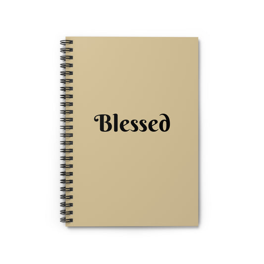 Vanilla Wheat Blessed Spiral Notebook - Ruled Line, Inspirational Journal, Gift for Writers, Gratitude Journal, School Supplies, Stationery