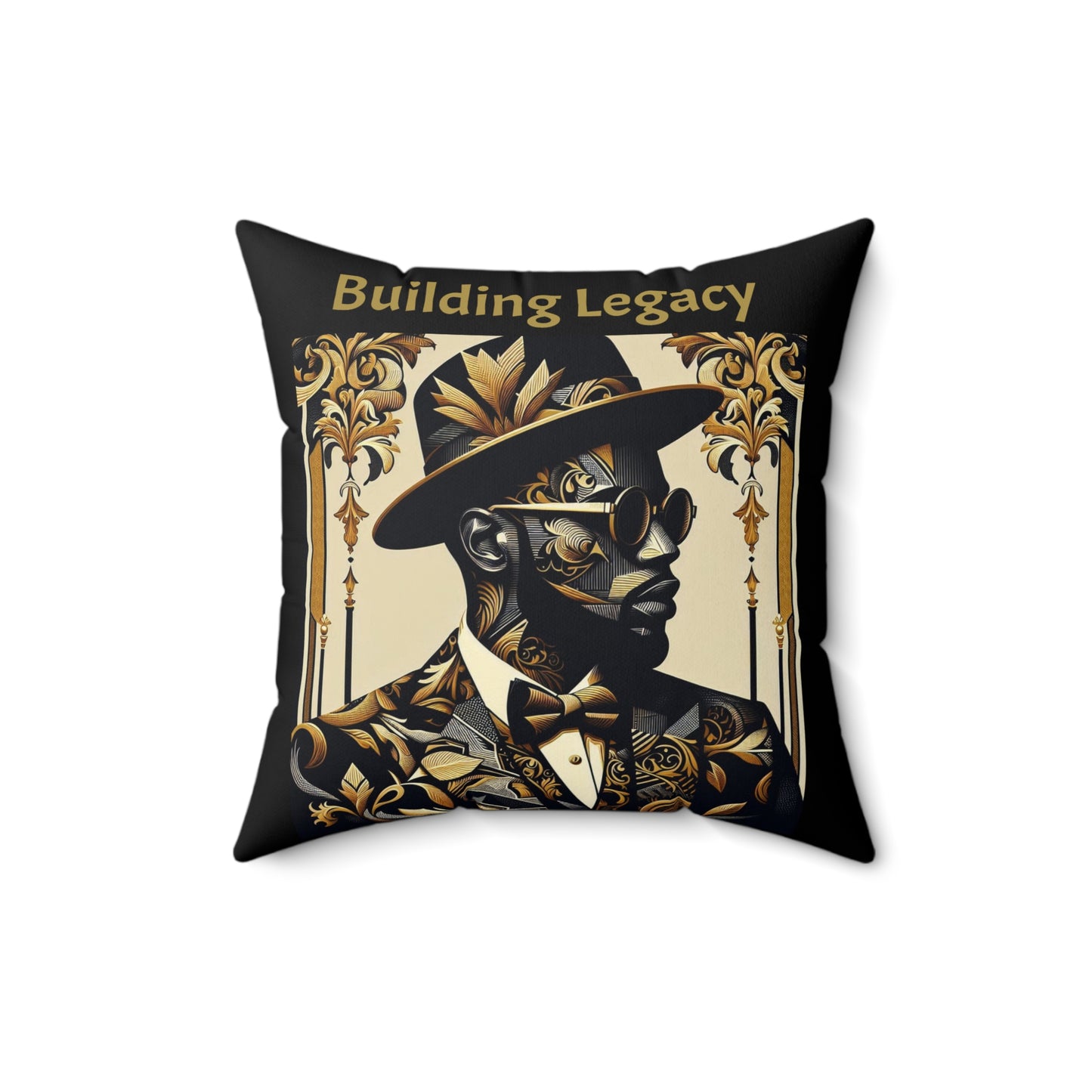 Building Legacy Faux Suede Pillow, Artistic Home Decor, Modern Throw Pillow, Elegant Cushions, Gift for Him
