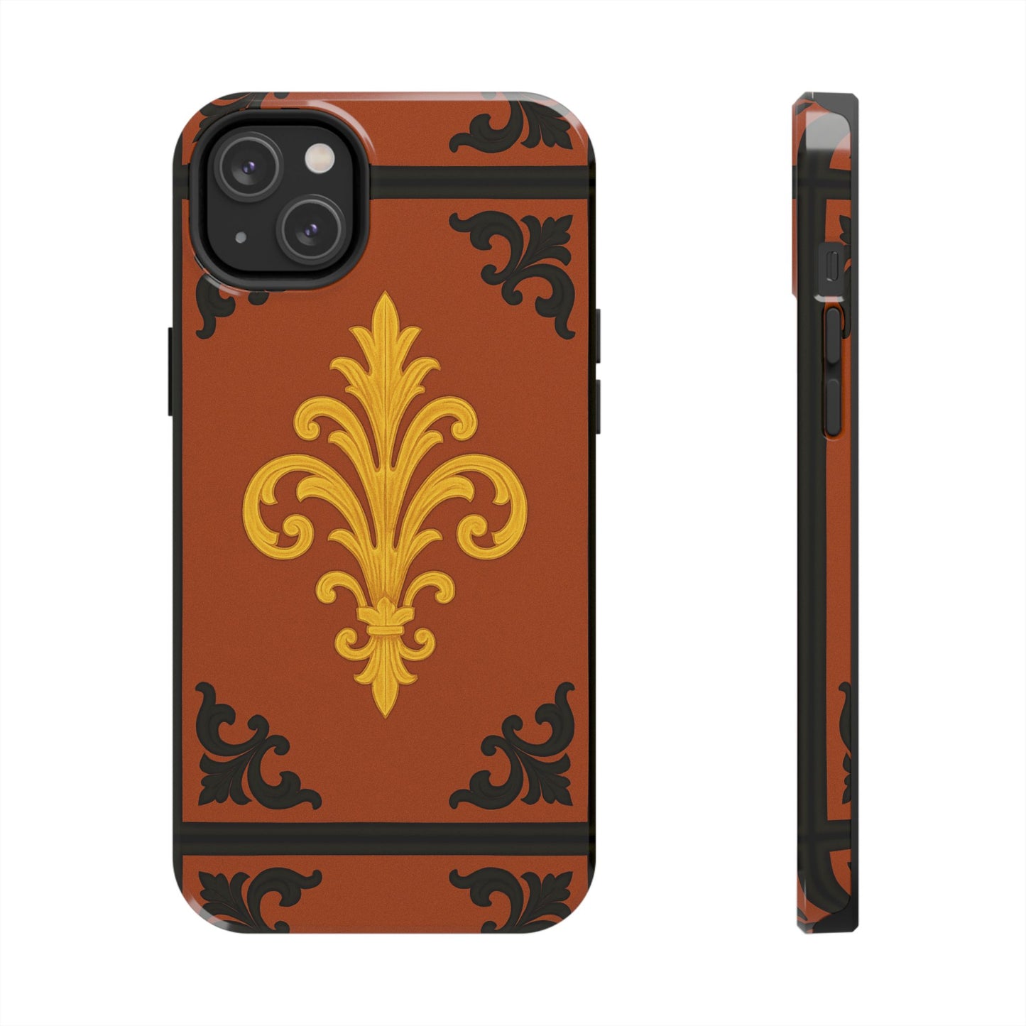 Dusk Terracotta Baroque Tough Phone Case — Vintage Baroque Design, Protective iPhone Cover