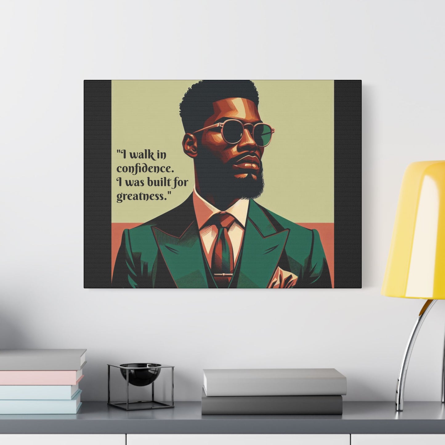 Afro Art Print Canvas, Wall Decor, Satin Stretched Canvas, African American Art, Office Decor, Home Decor - Built For Greatness