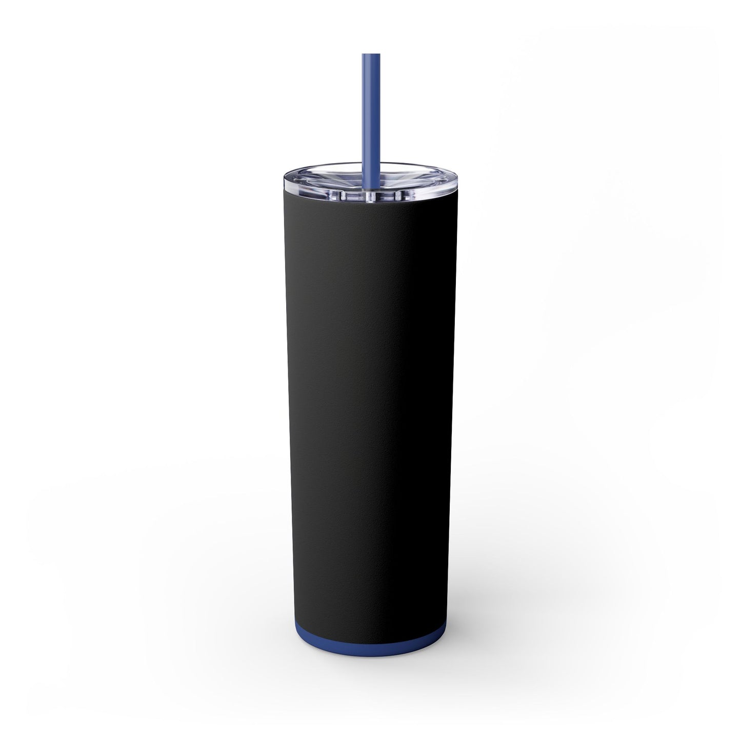 Stylish Black Skinny Tumbler with Straw, 20oz - Perfect for Coffee, Juice, and Smoothies, Ideal Gift for Any Occasion